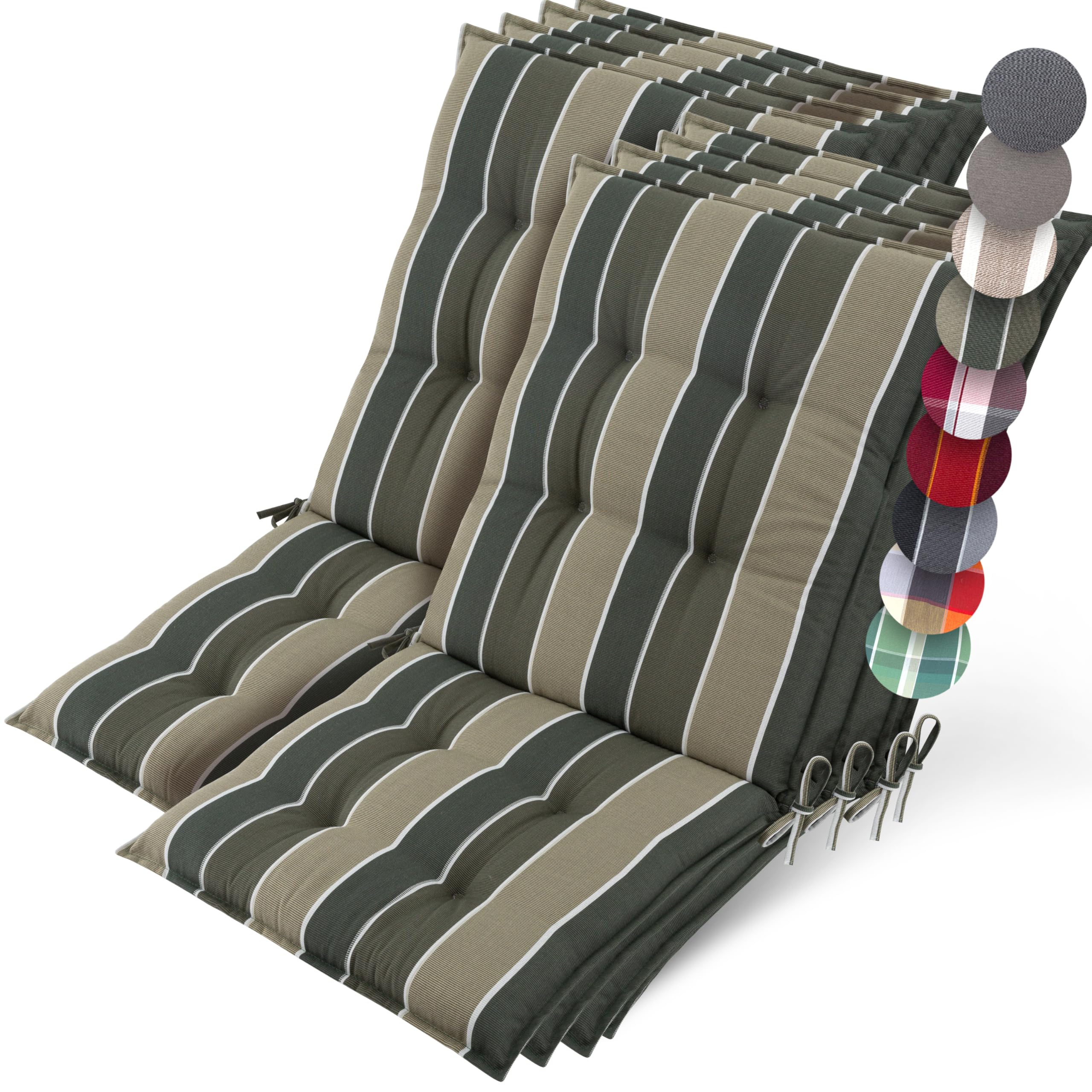 Beautissu Premium Niedriglehner Auflage Gartenstuhl 100x50cm Sun-NL