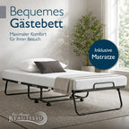 Beautissu Gästebett Klappbar 90x200cm - 13cm Dicke Matratze - Traumkraft