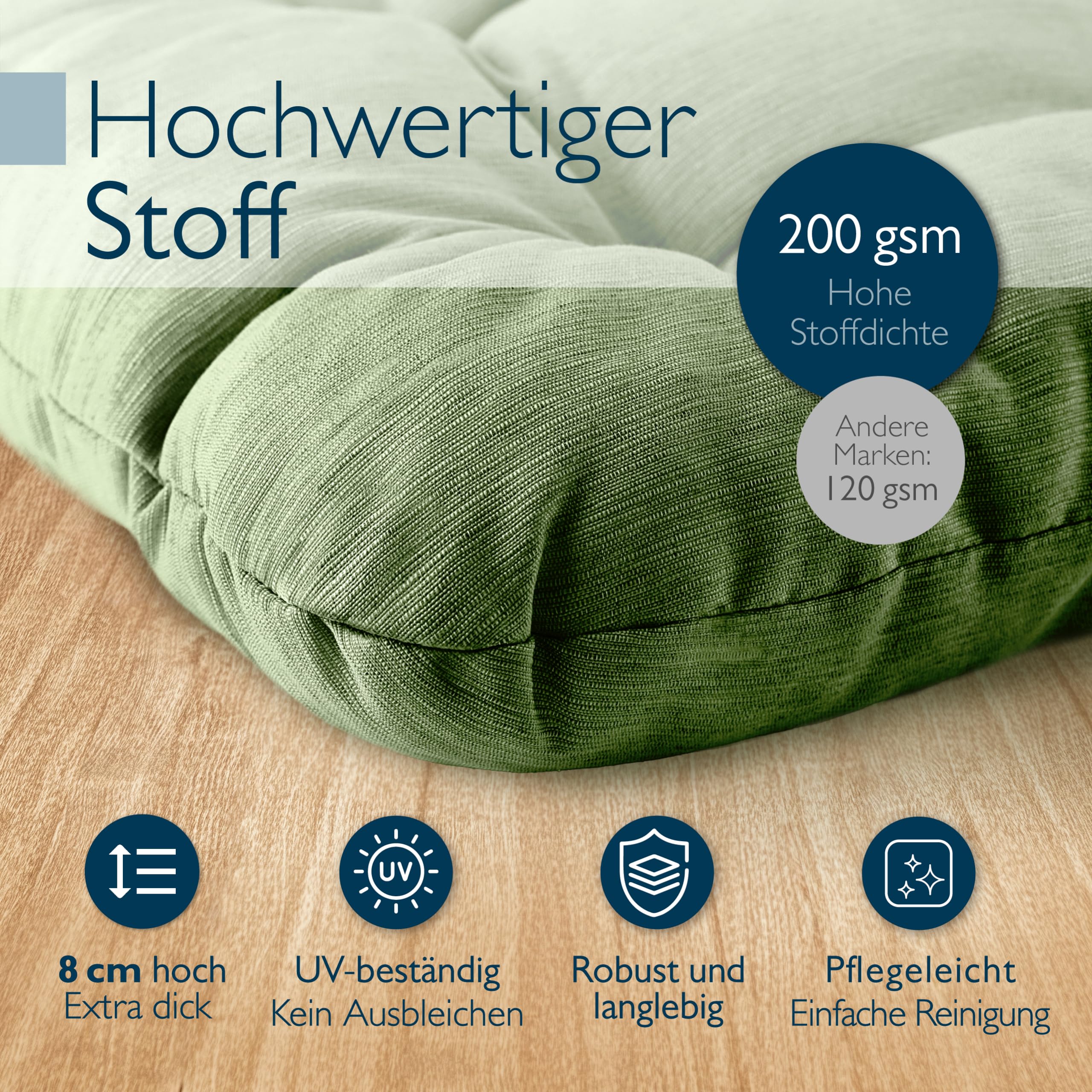 Beautissu 4er Set Premium Stuhlkissen 35x35 cm HighLux SK
