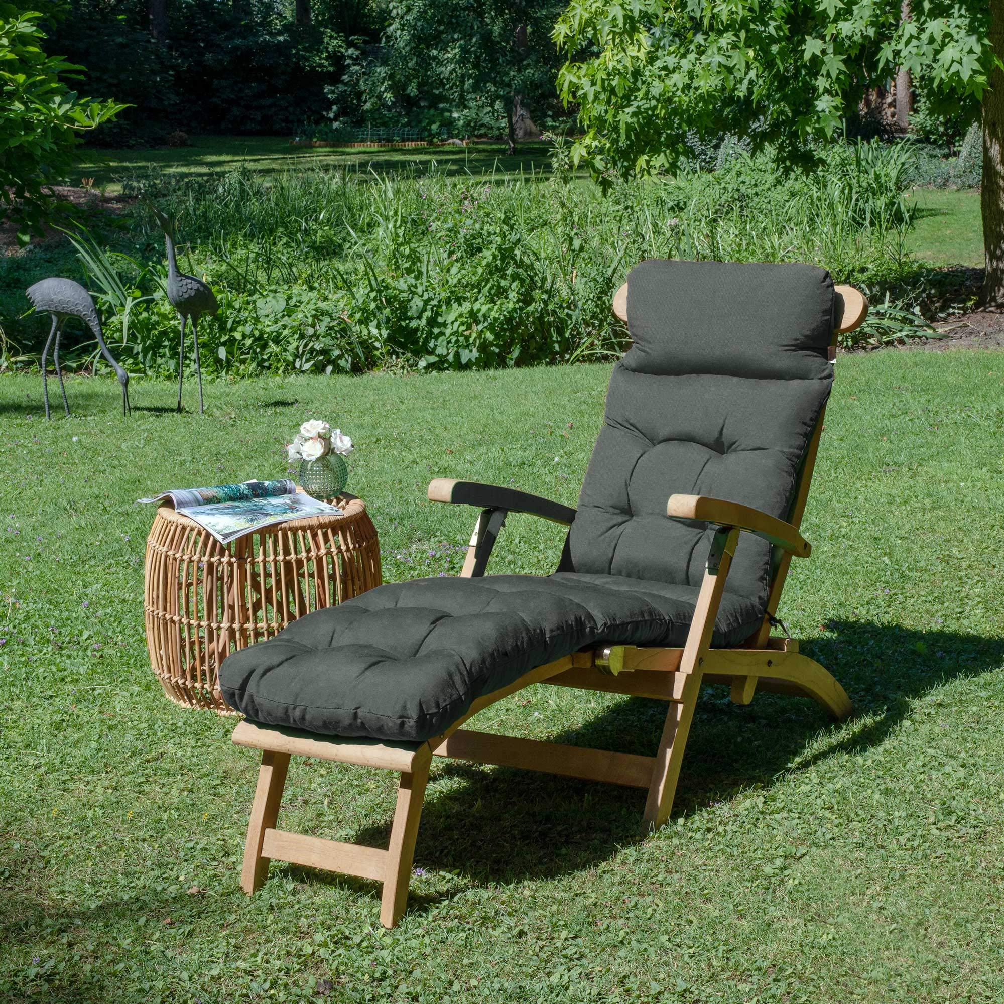 Beautissu Bequeme Liegenauflage Deckchair & Sonnenliegen 200x50cm Flair DC