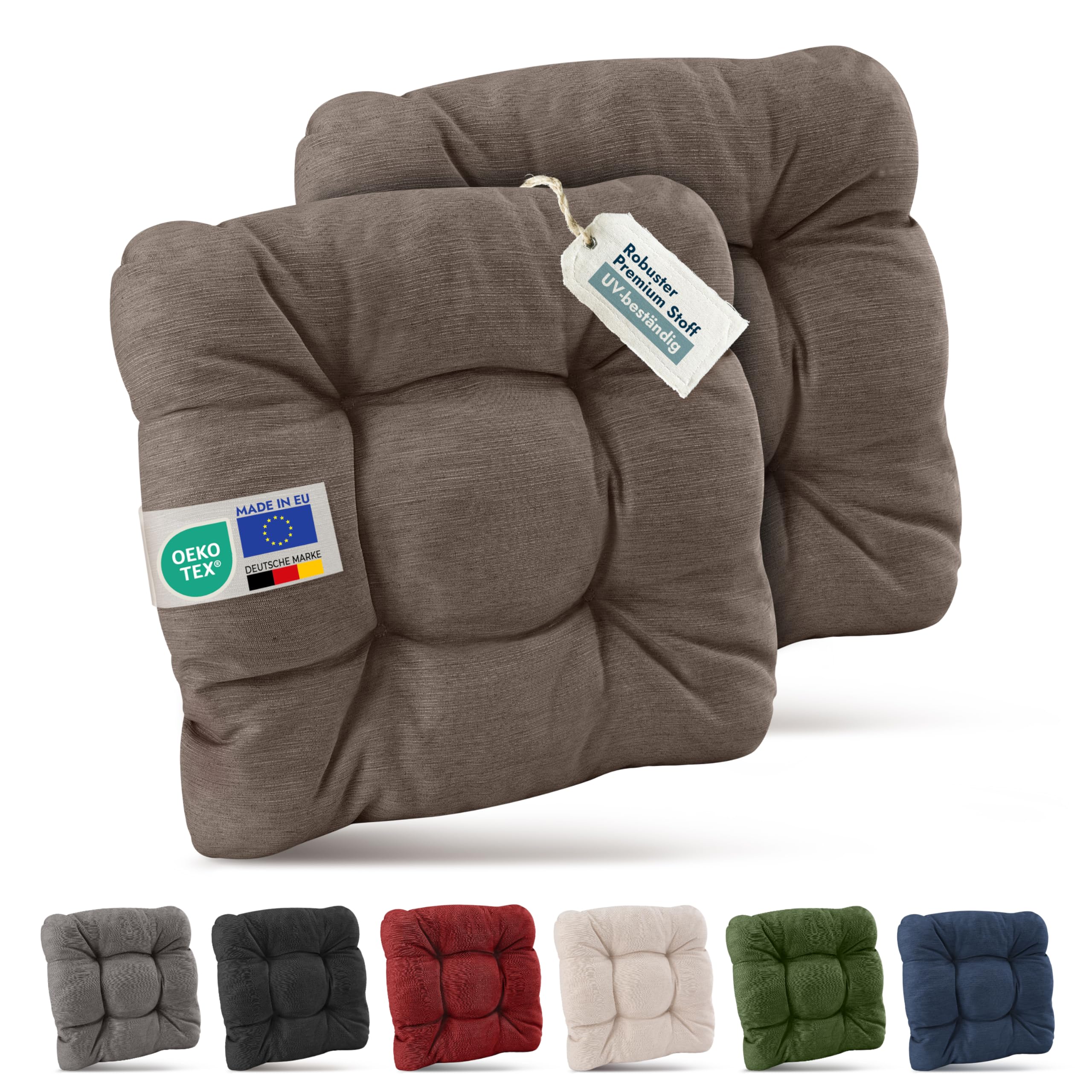 Beautissu 4er Set Premium Stuhlkissen 40x40 cm HighLux SK