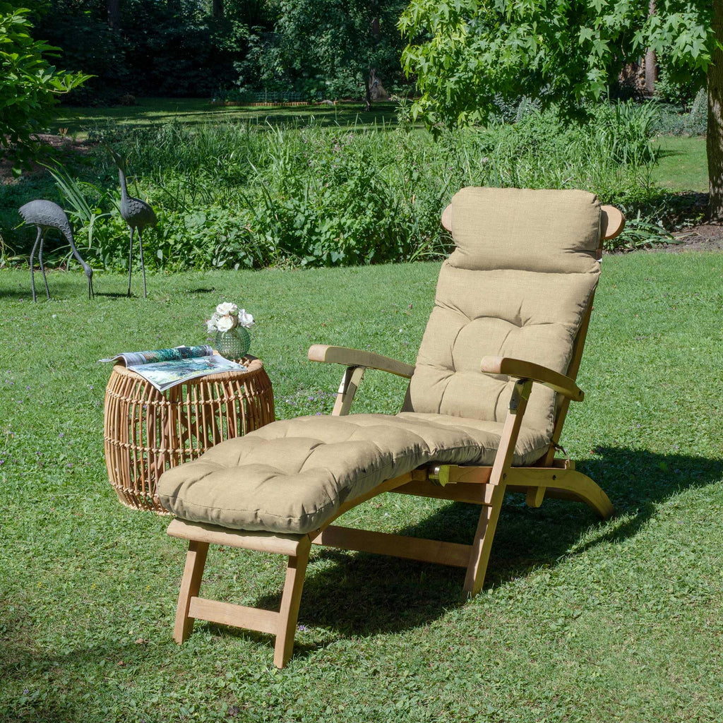 Beautissu Bequeme Liegenauflage Deckchair & Sonnenliegen 200x50cm Flair DC