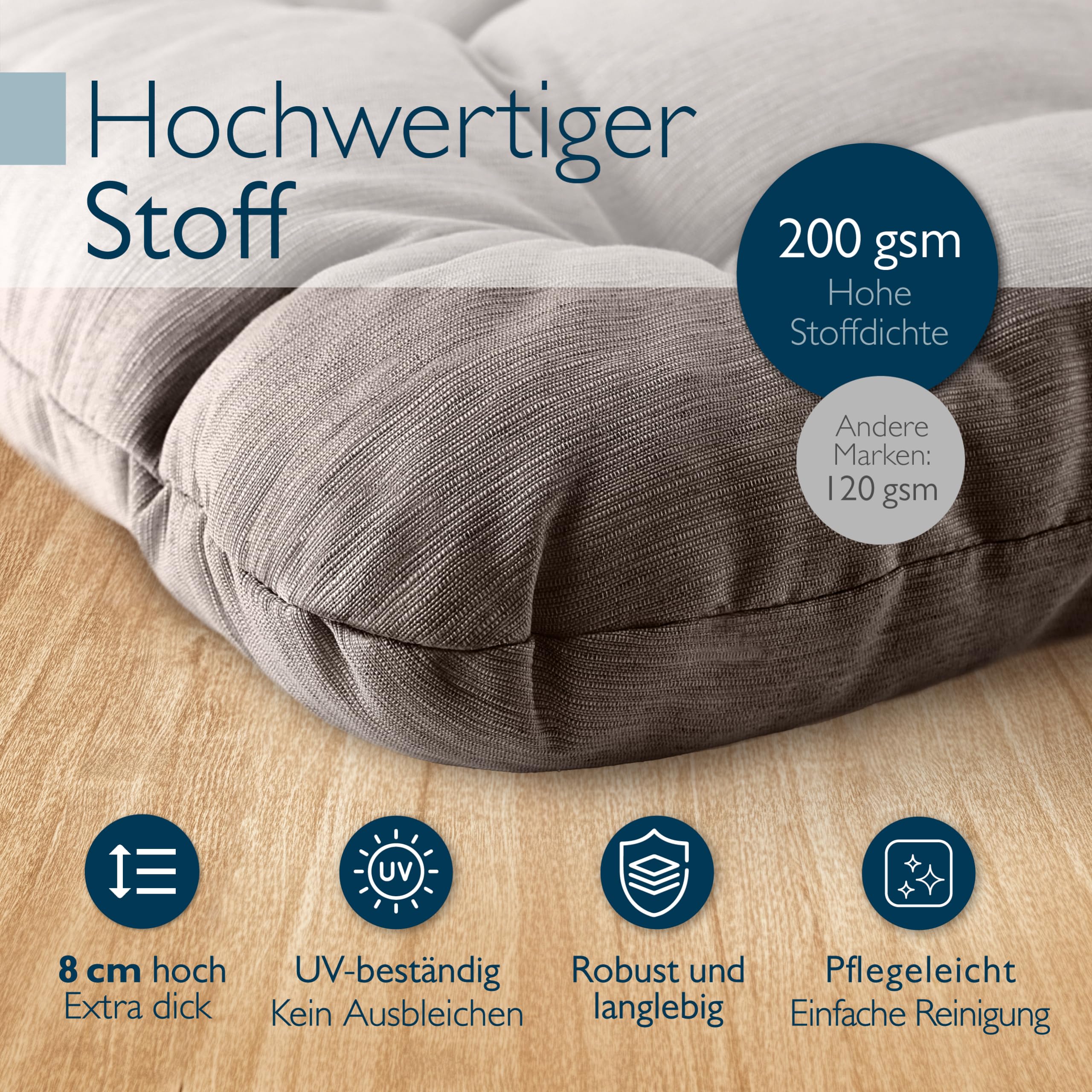 Beautissu 4er Set Premium Stuhlkissen 40x40 cm HighLux SK