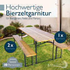 Beautissu 3tlg Bierzeltgarnitur - Bierzeltgarnitur klappbar - BT22