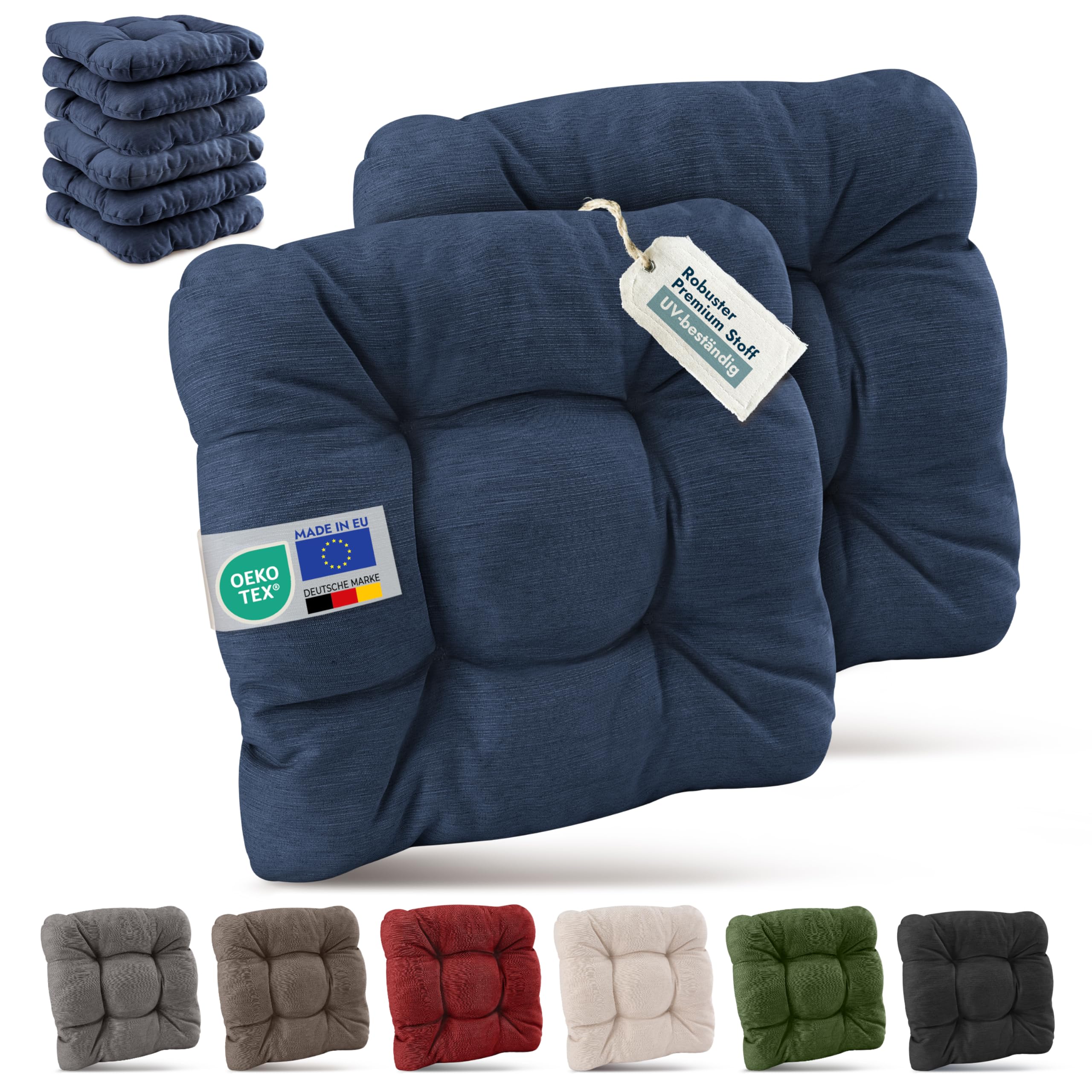 Beautissu 4er Set Premium Stuhlkissen 40x40 cm HighLux SK