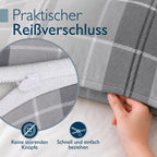 Beautissu Biber Bettwäsche 2tlg Winter Kariert 100% Baumwolle