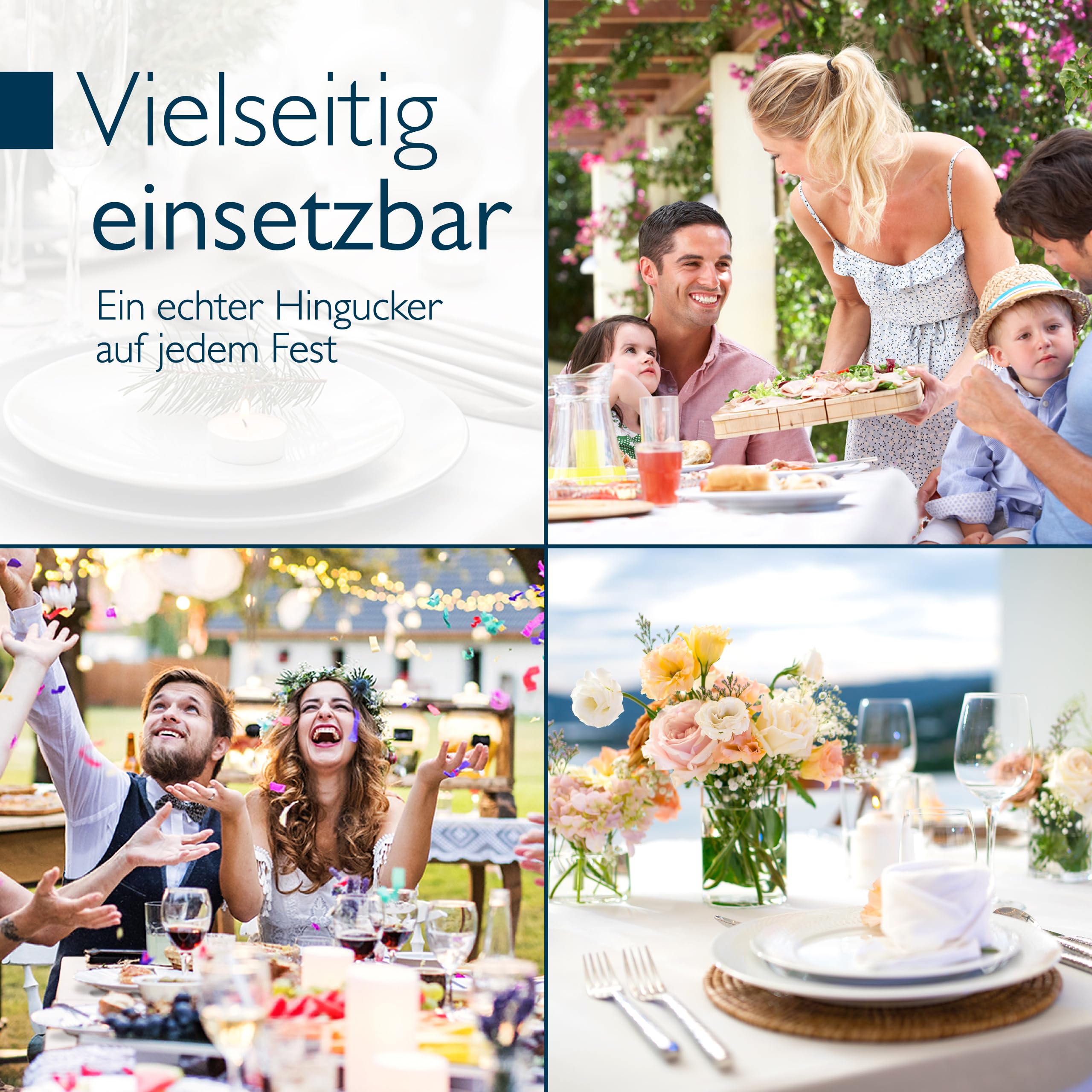 Beautissu Premium Biertischhussen Set – in div. Farben & Größen – Premium M