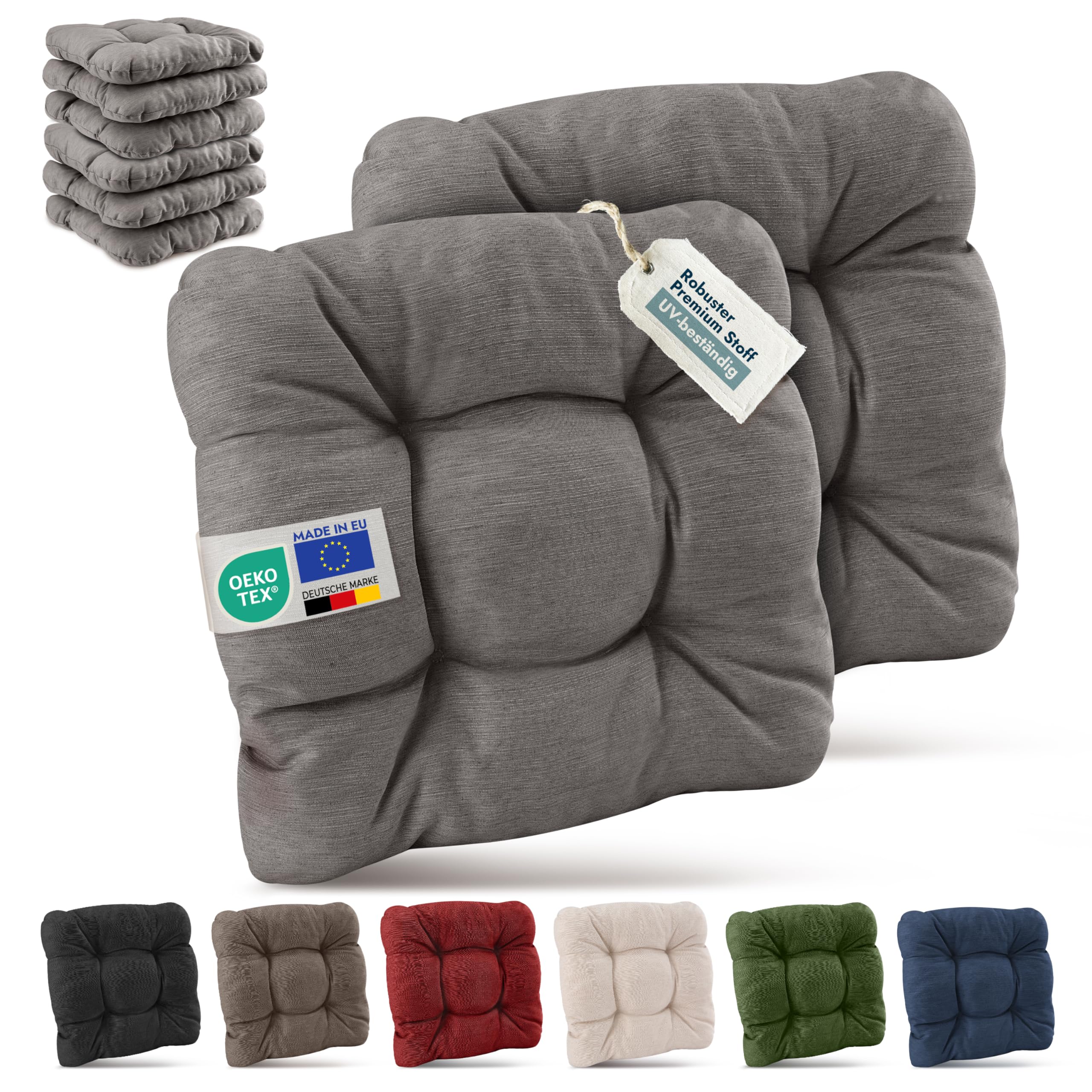 Beautissu 4er Set Premium Stuhlkissen 40x40 cm HighLux SK