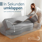 Beautissu Klappsofa 90x200cm – Faltbares Bettsofa in Cord-Optik – Leova
