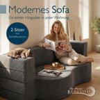Beautissu Klappsofa 90x200cm – Faltbares Bettsofa in Cord-Optik – Leova