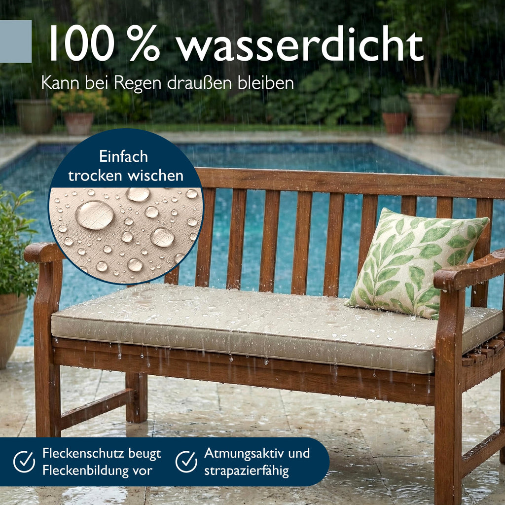 Beautissu Bankauflage 100% Wasserdicht – in div. Farben & Größen – QD-BK