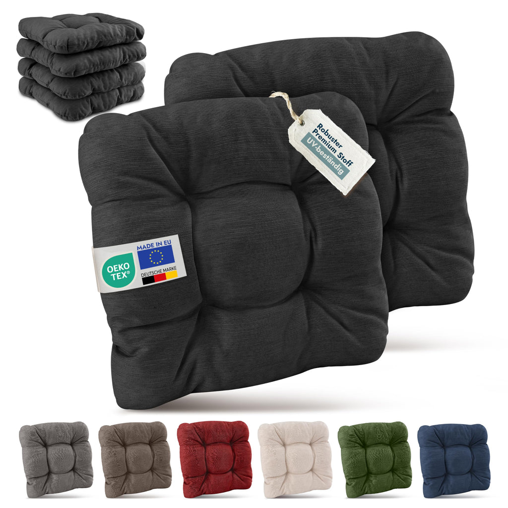 Beautissu 4er Set Premium Stuhlkissen 40x40 cm HighLux SK