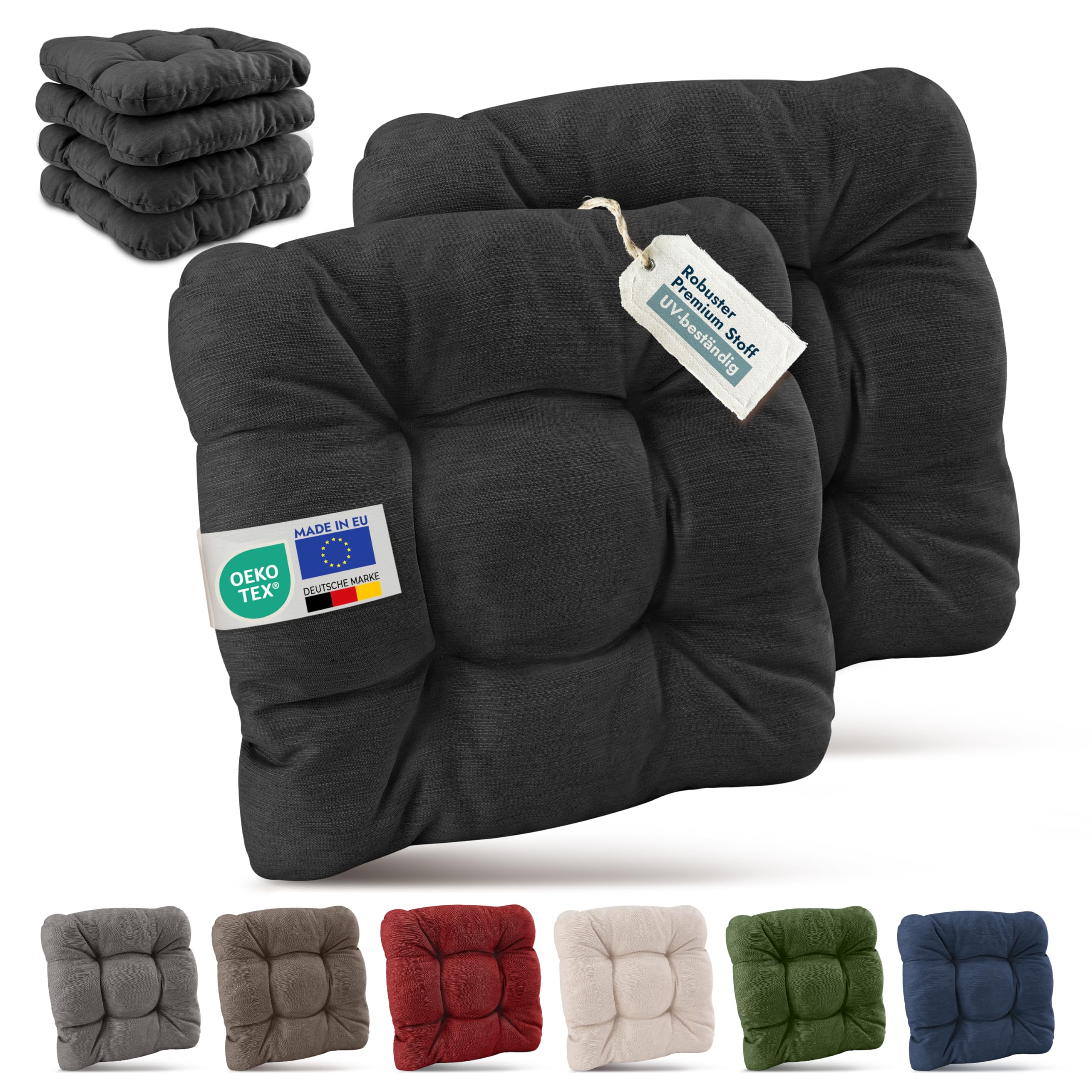 Beautissu 4er Set Premium Stuhlkissen 40x40 cm HighLux SK