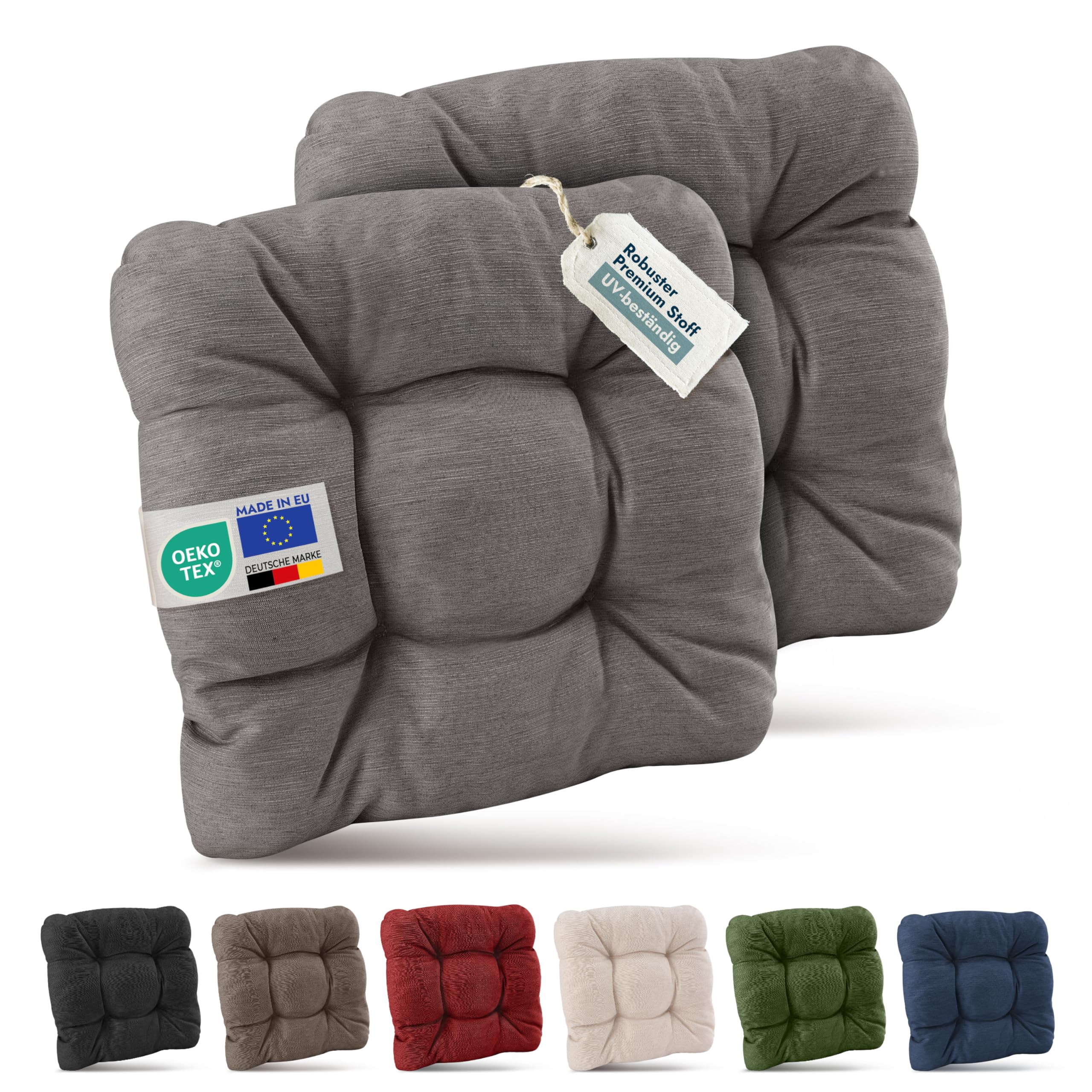 Beautissu 4er Set Premium Stuhlkissen 40x40 cm HighLux SK