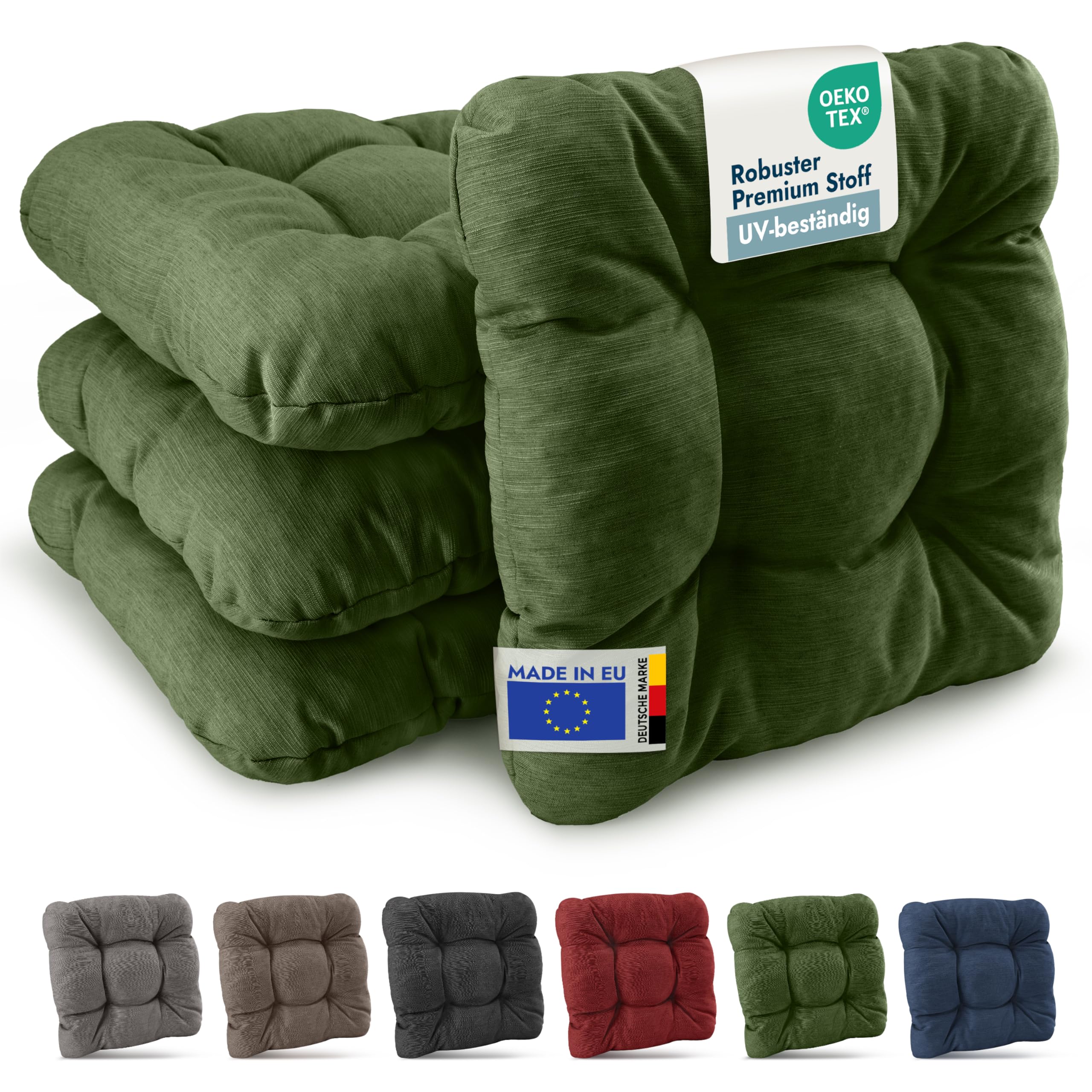 Beautissu 4er Set Premium Stuhlkissen 35x35 cm HighLux SK