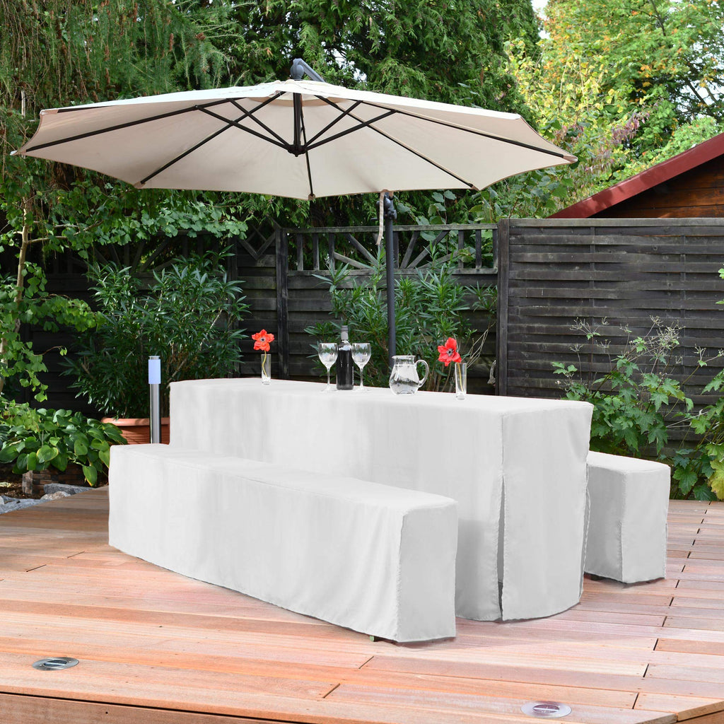 Beautissu 3tlg Hussen Bierzeltgarnitur Set Basic L