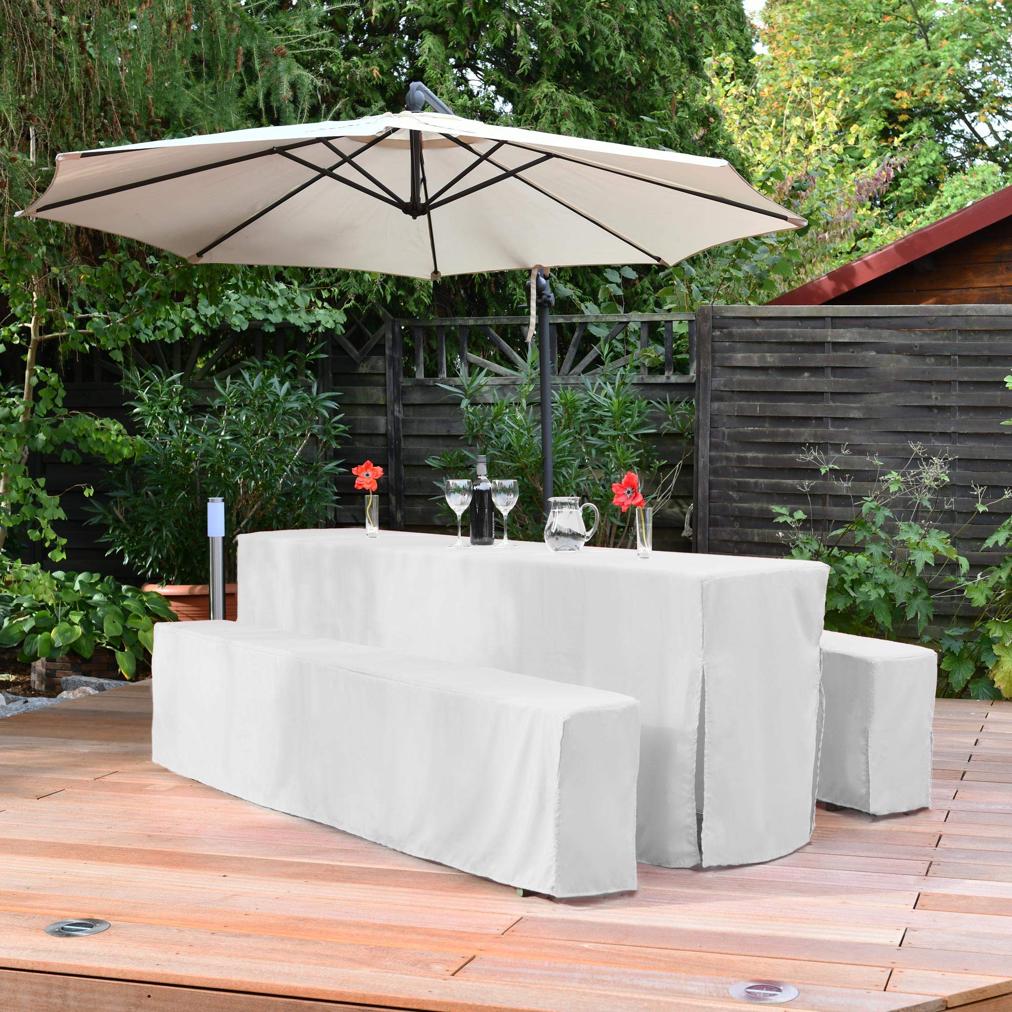 Beautissu 3tlg Hussen Bierzeltgarnitur Set Basic L