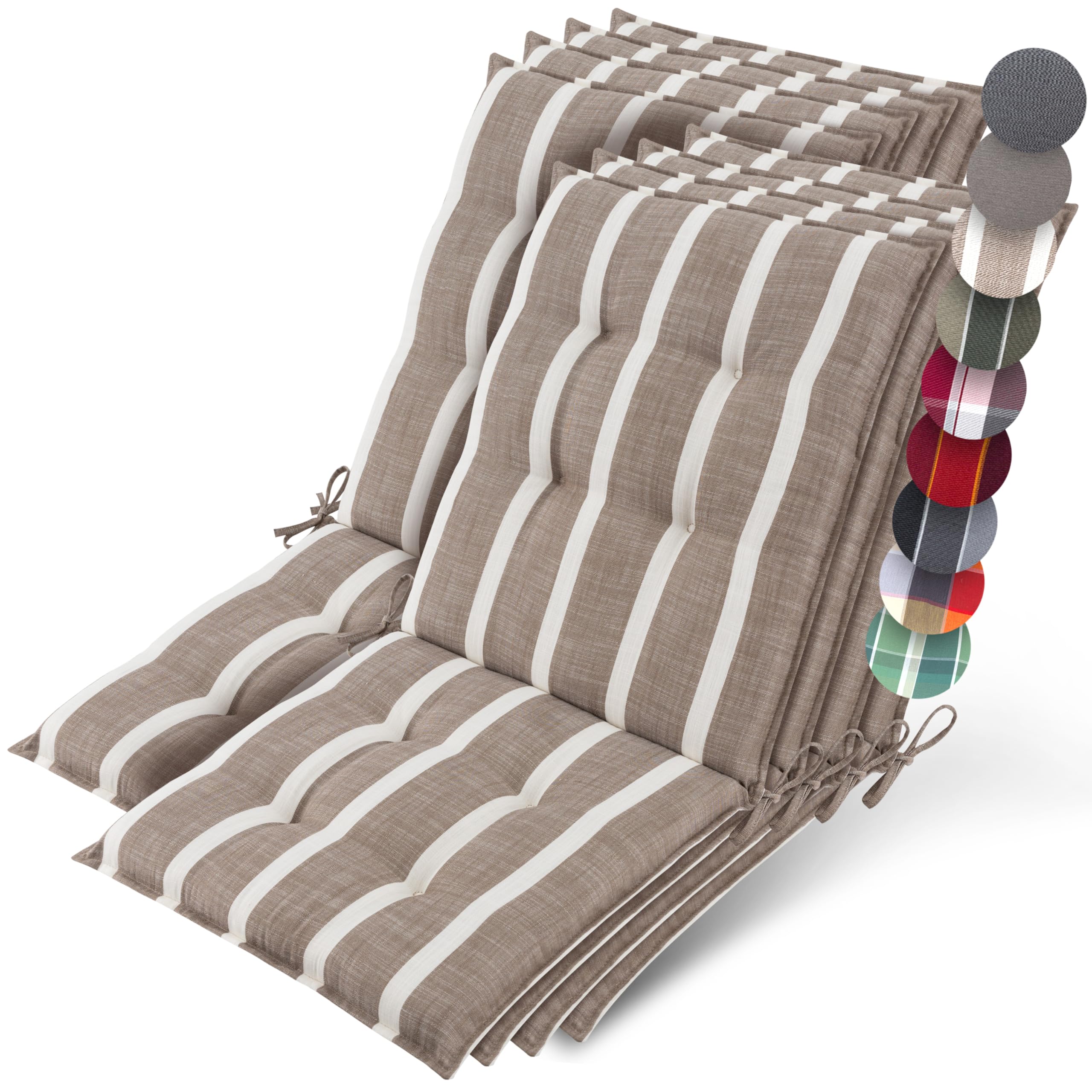 Beautissu Premium Niedriglehner Auflage Gartenstuhl 100x50cm Sun-NL