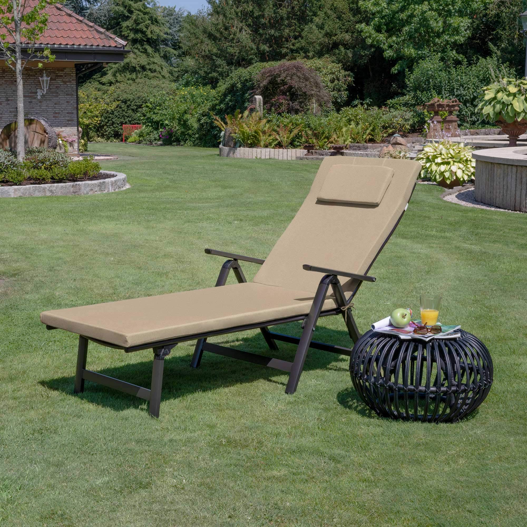Beautissu Gartenliege Auflage Sonnenliege 200x60x5 cm Loft RL