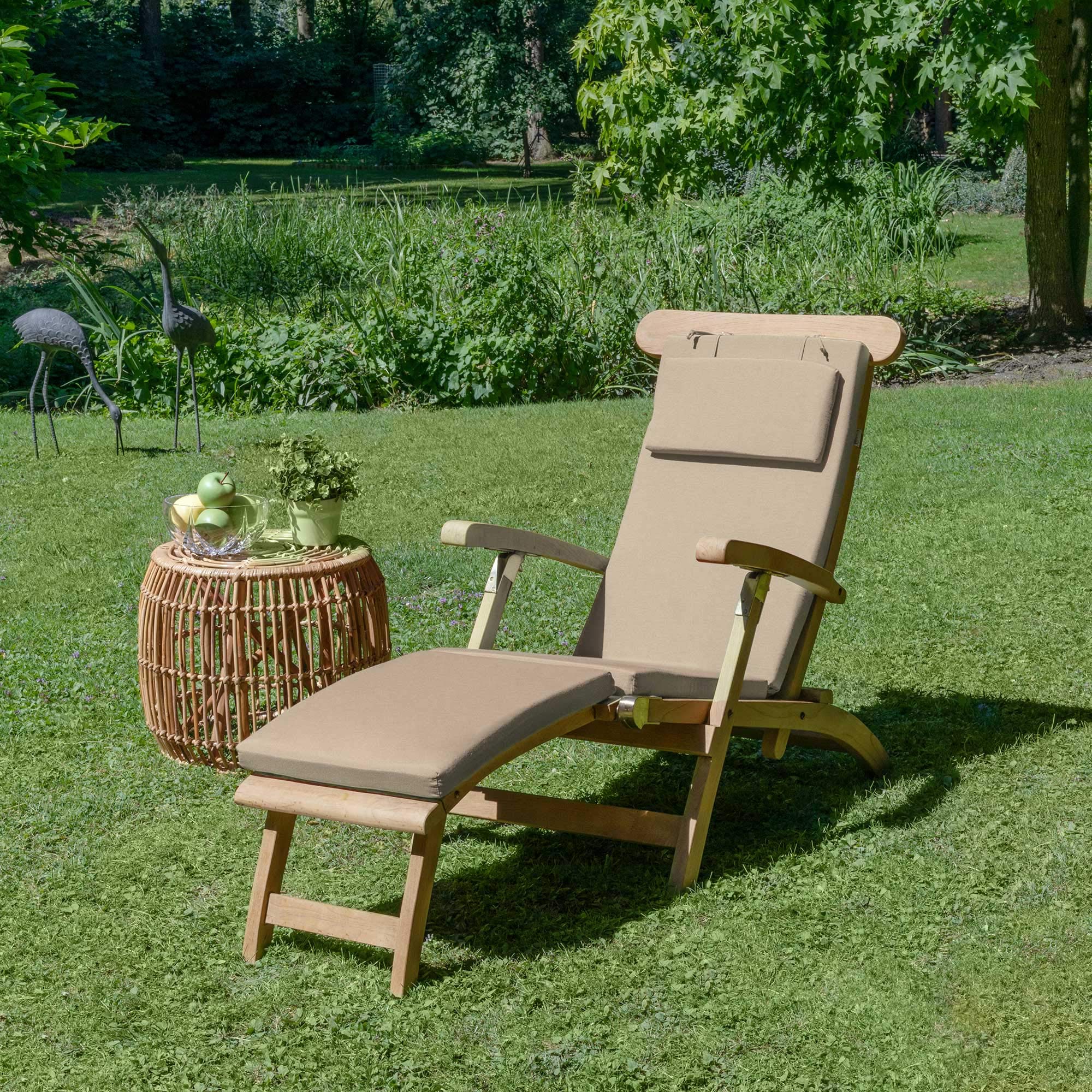 Beautissu Luxus Deckchair Auflage Sonnenliege 175x45x5cm LoftLux DC