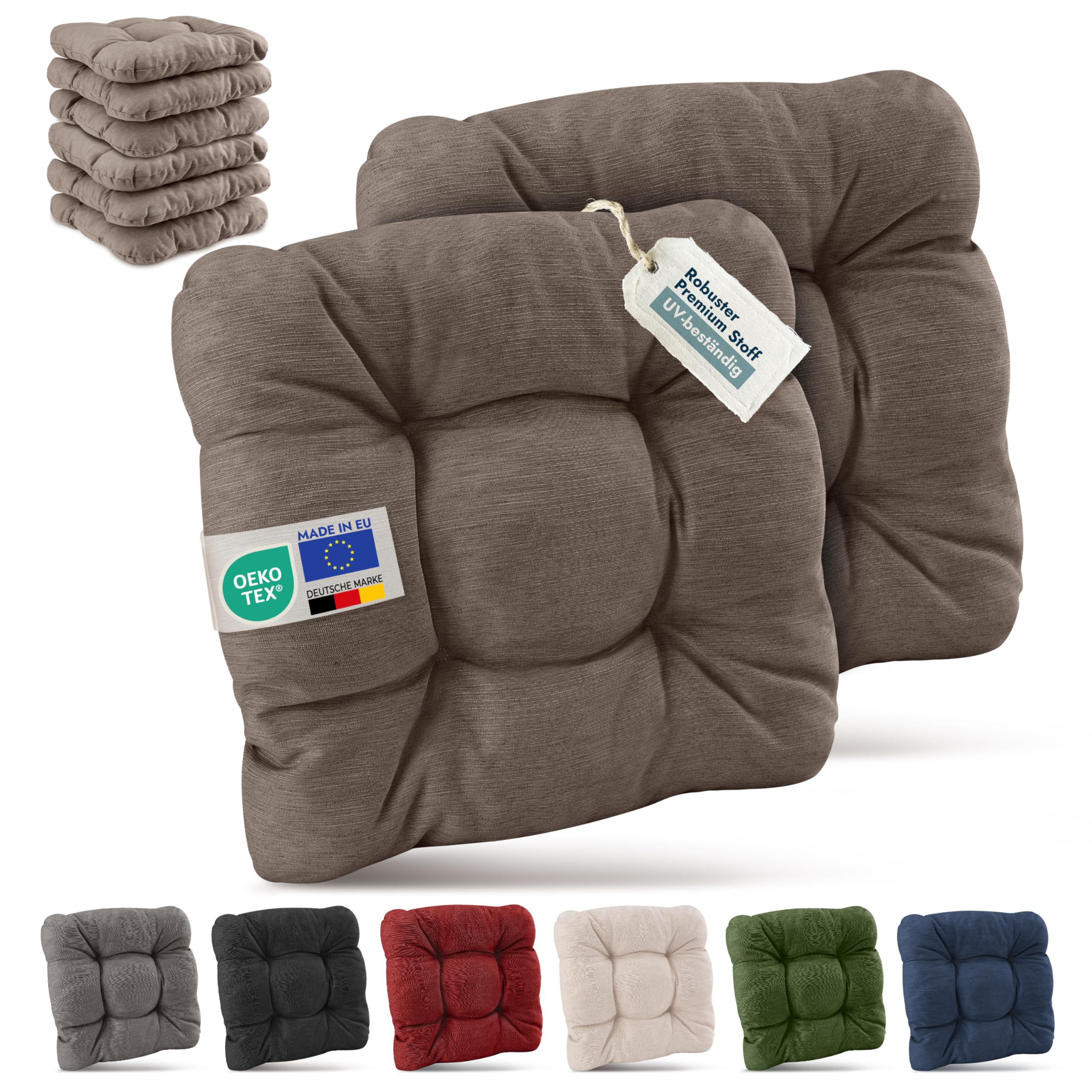 Beautissu 4er Set Premium Stuhlkissen 40x40 cm HighLux SK