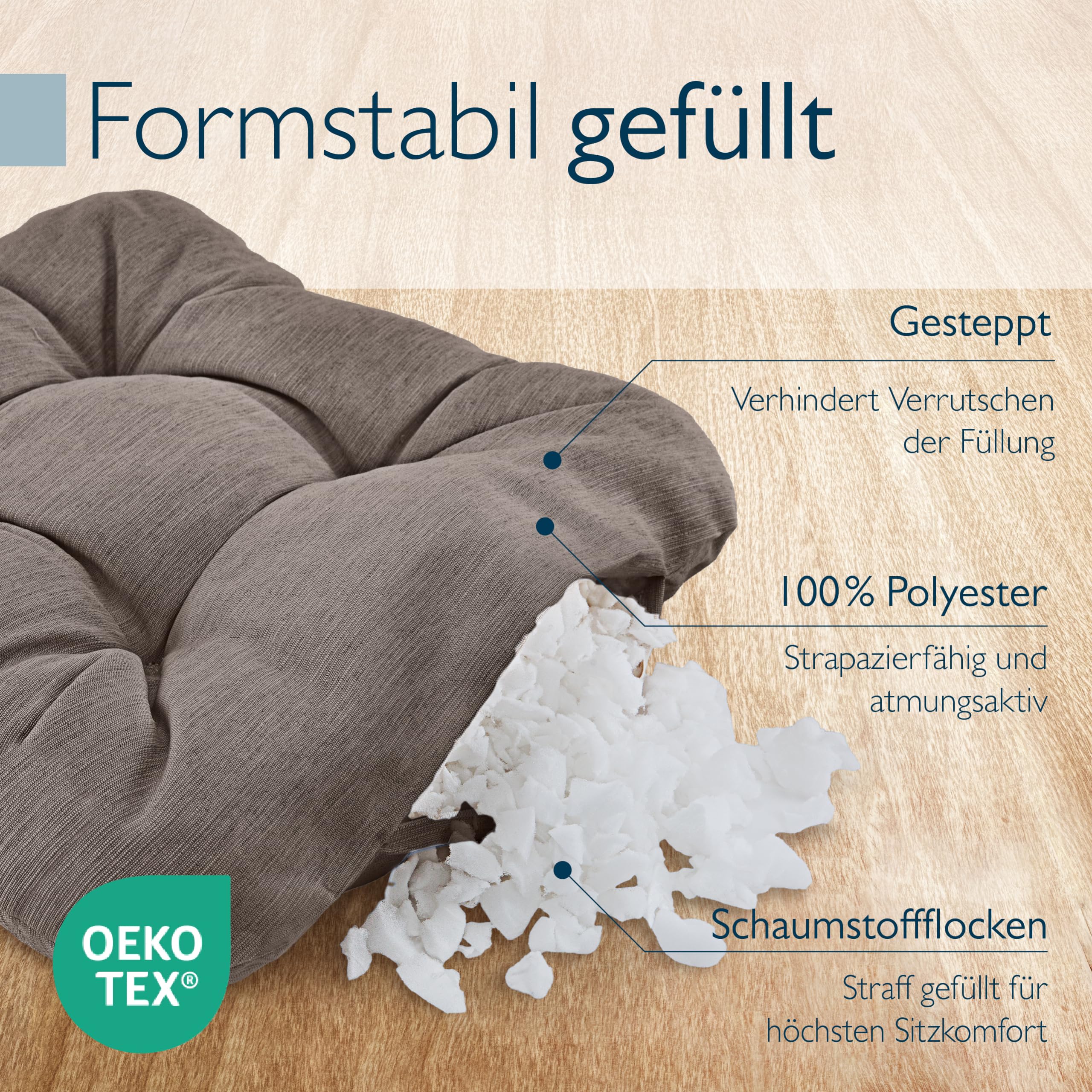 Beautissu 4er Set Premium Stuhlkissen 35x35 cm HighLux SK