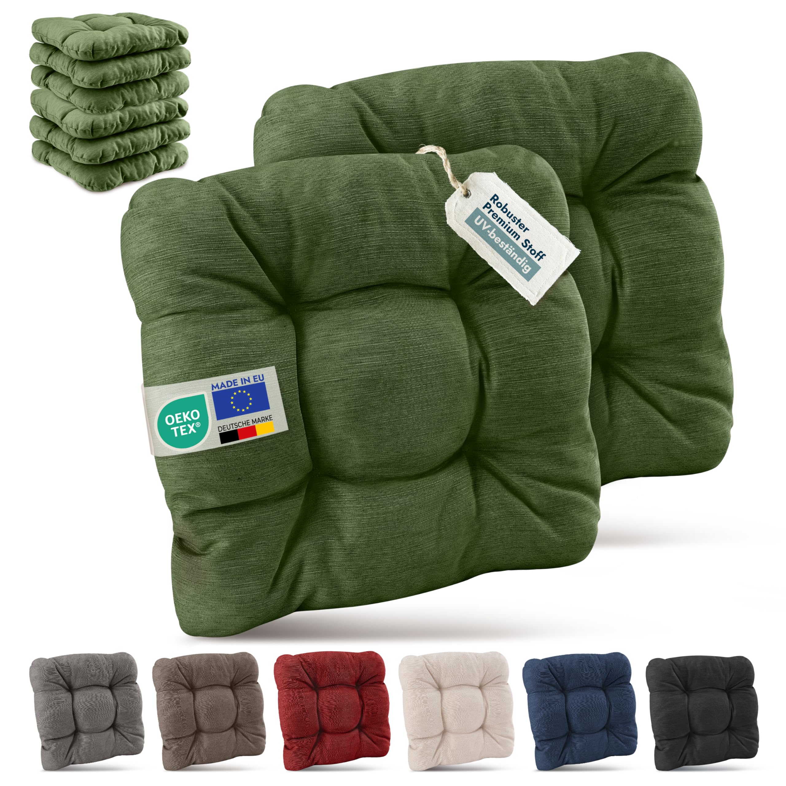 Beautissu 4er Set Premium Stuhlkissen 40x40 cm HighLux SK
