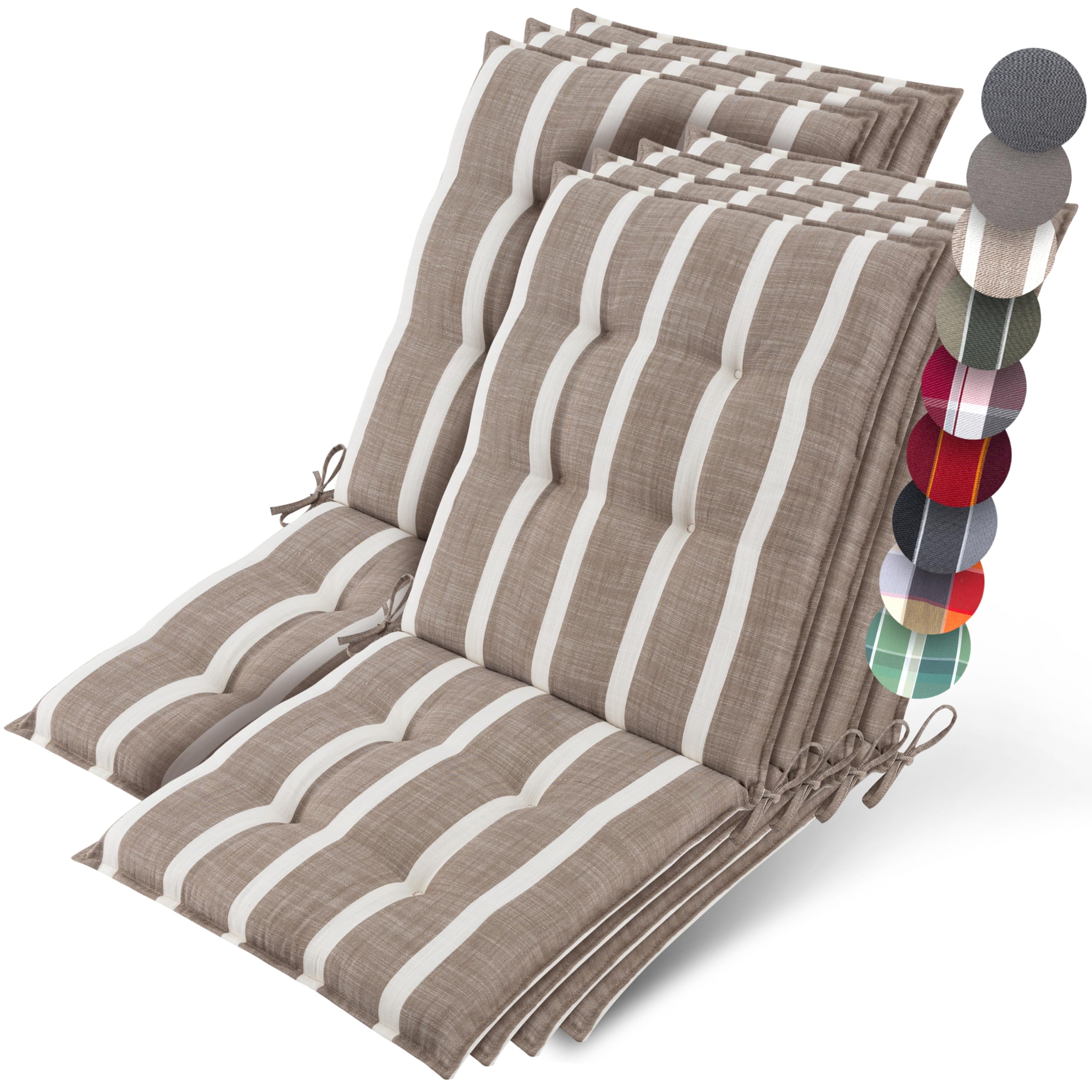 Beautissu Premium Niedriglehner Auflage Gartenstuhl 100x50cm Sun-NL