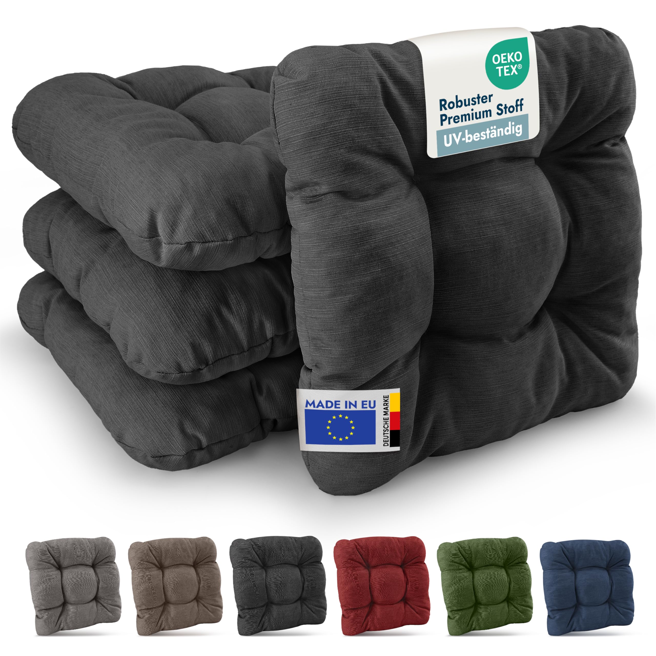 Beautissu 4er Set Premium Stuhlkissen 40x40 cm HighLux SK