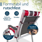 Beautissu Premium Niedriglehner Auflage Gartenstuhl 100x50cm Sun-NL