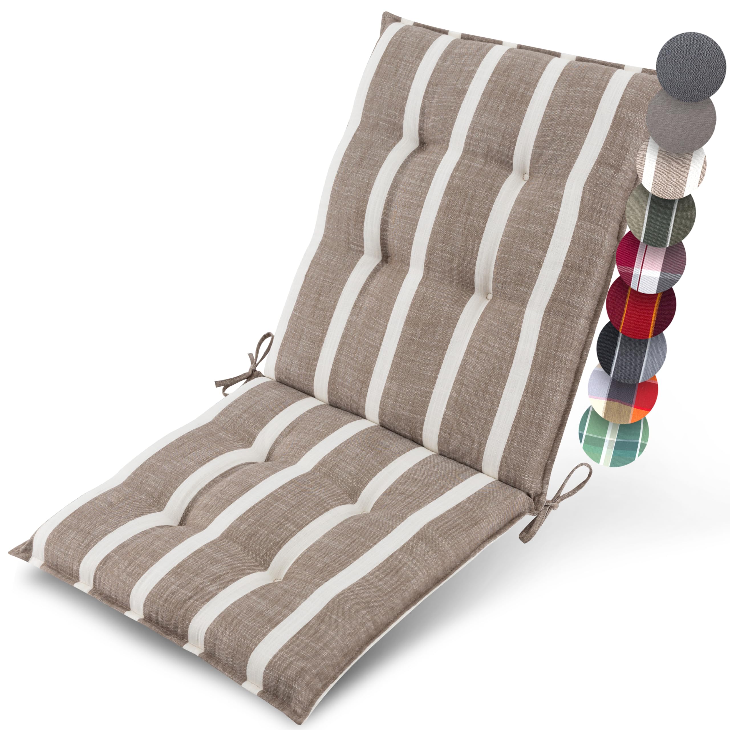 Beautissu Premium Niedriglehner Auflage Gartenstuhl 100x50cm Sun-NL