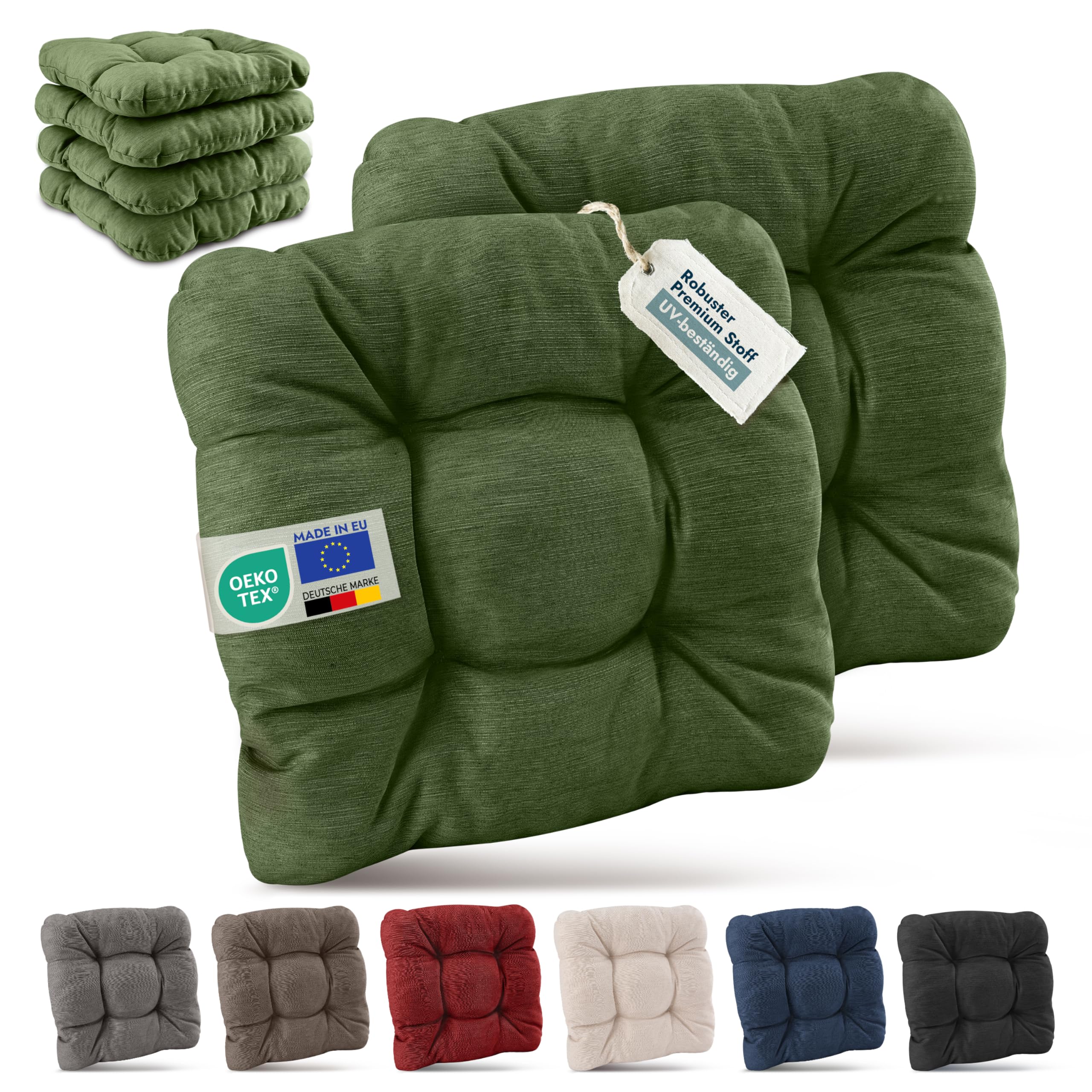 Beautissu 4er Set Premium Stuhlkissen 40x40 cm HighLux SK