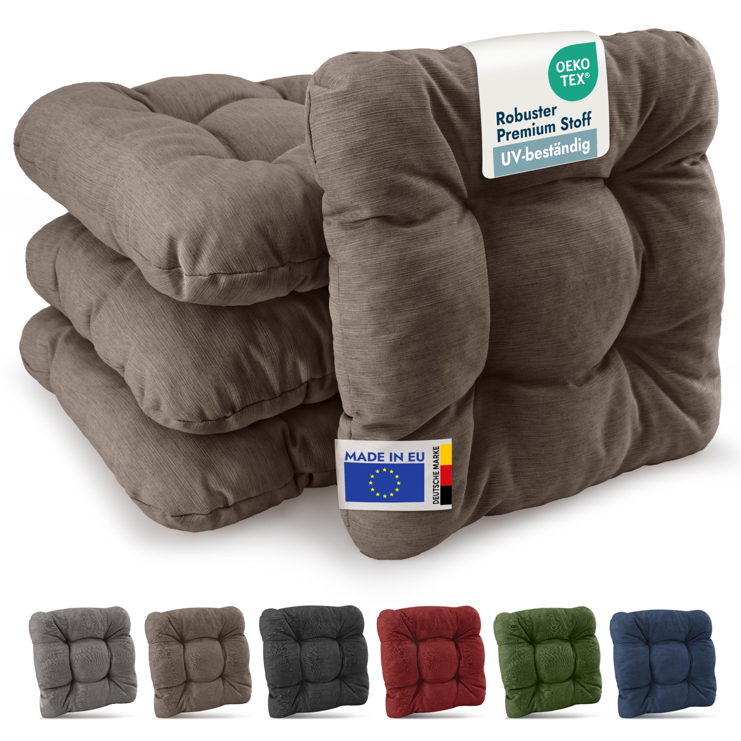 Beautissu 4er Set Premium Stuhlkissen 35x35 cm HighLux SK