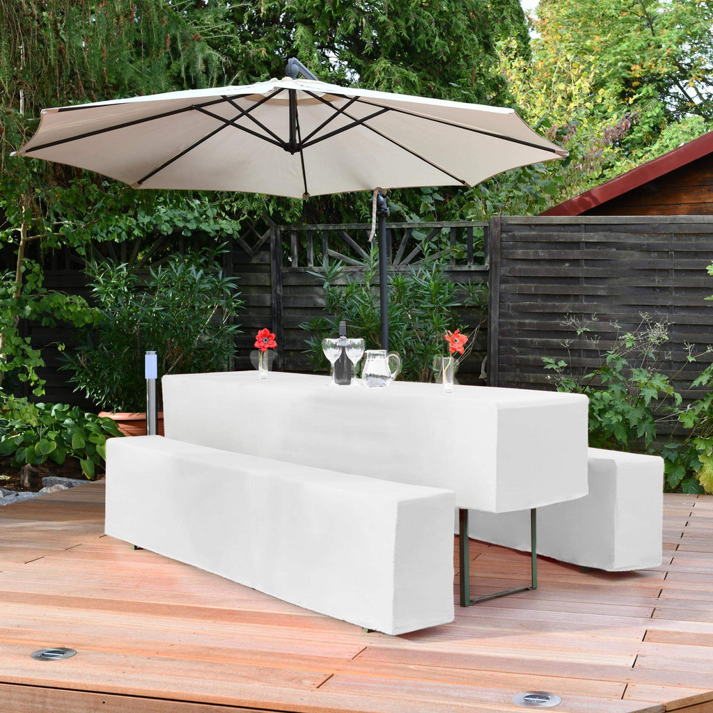 Beautissu Bierbank Hussen & Biertisch Husse Set 3 tlg Basic M