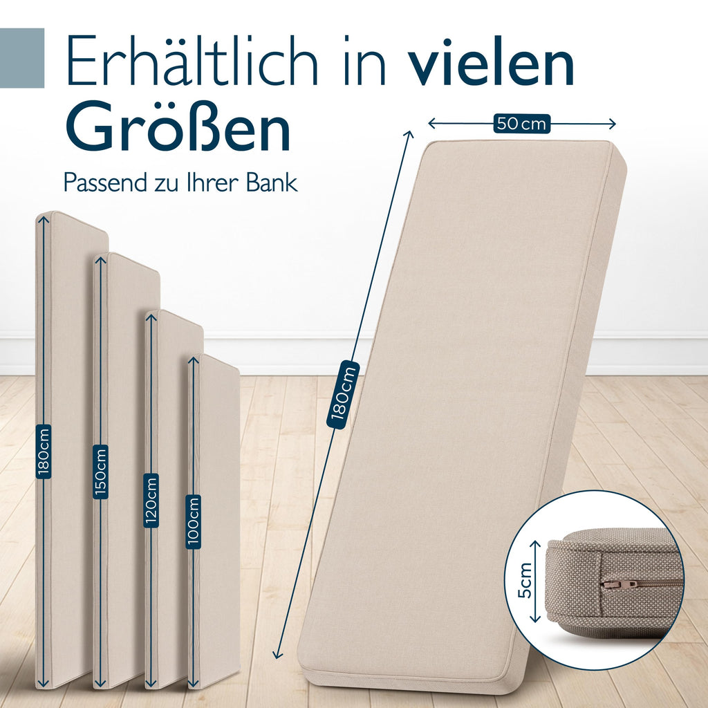 Beautissu Bankauflage 100% Wasserdicht – in div. Farben & Größen – QD-BK