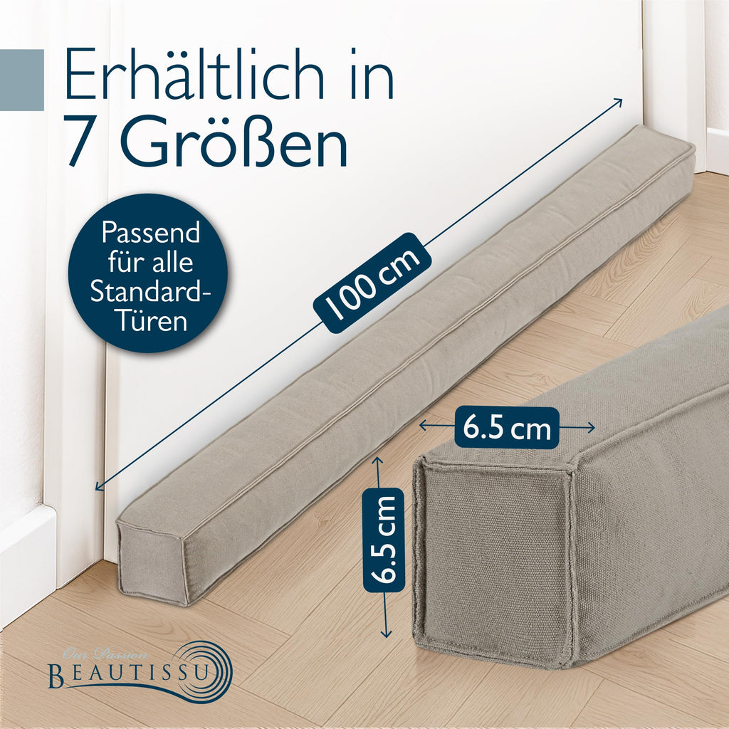 Beautissu Zugluftstopper für Türen & Fenster in div. Farben & Größen – Marin