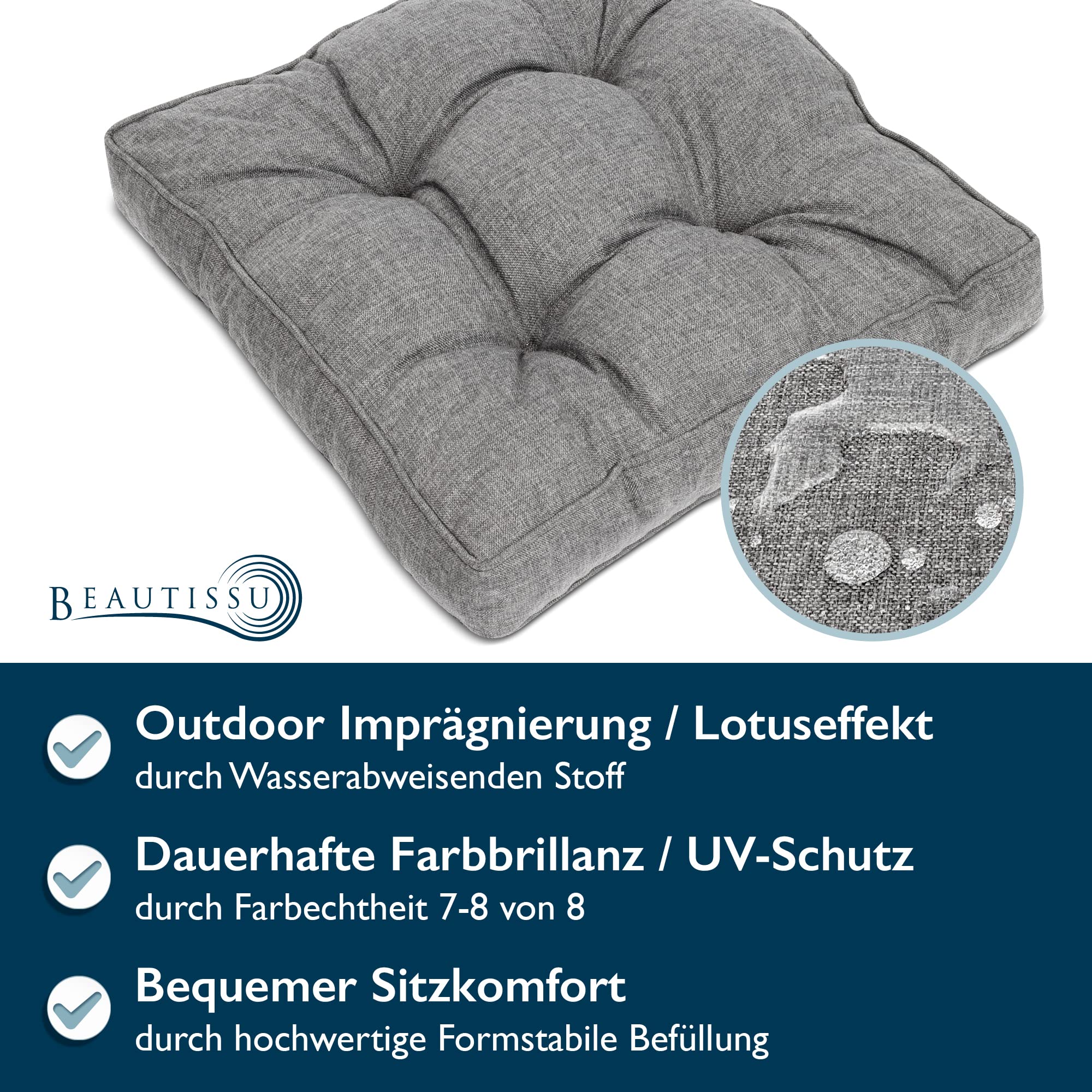 Beautissu Outdoor Loungekissen 60x60cm BeauFlair