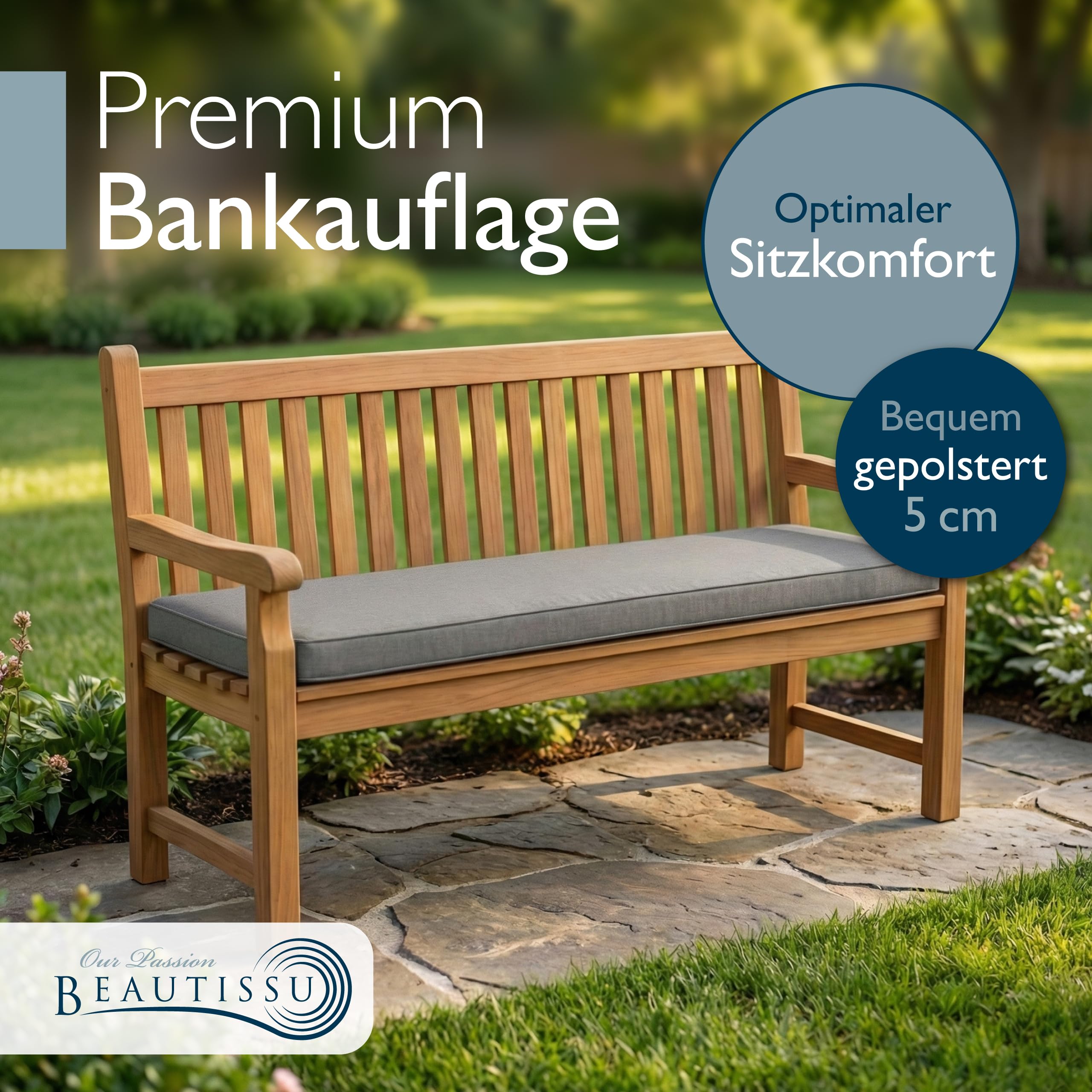 Beautissu Bankauflage Outdoor Wetterfest – Calme BK