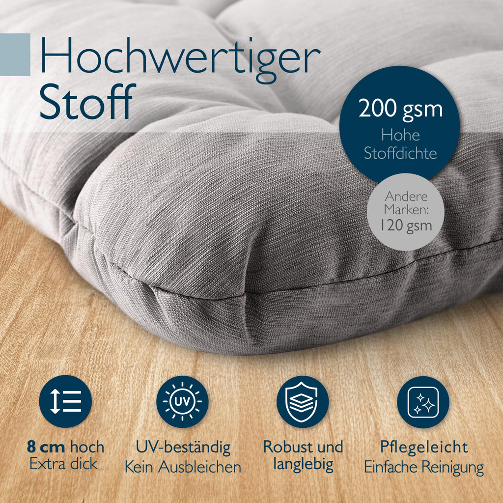 Beautissu 4er Set Premium Stuhlkissen 35x35 cm HighLux SK