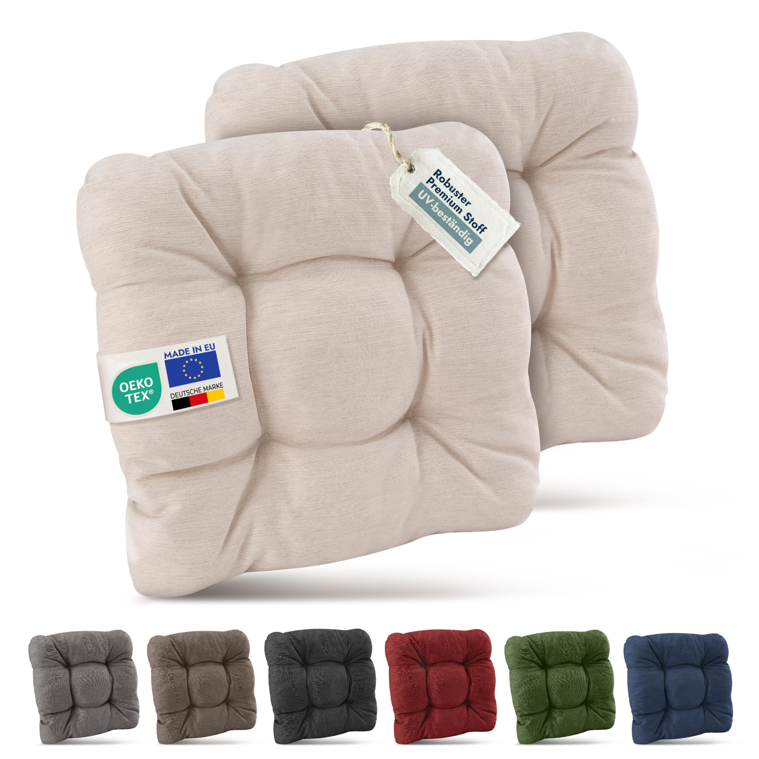 Beautissu 4er Set Premium Stuhlkissen 40x40 cm HighLux SK