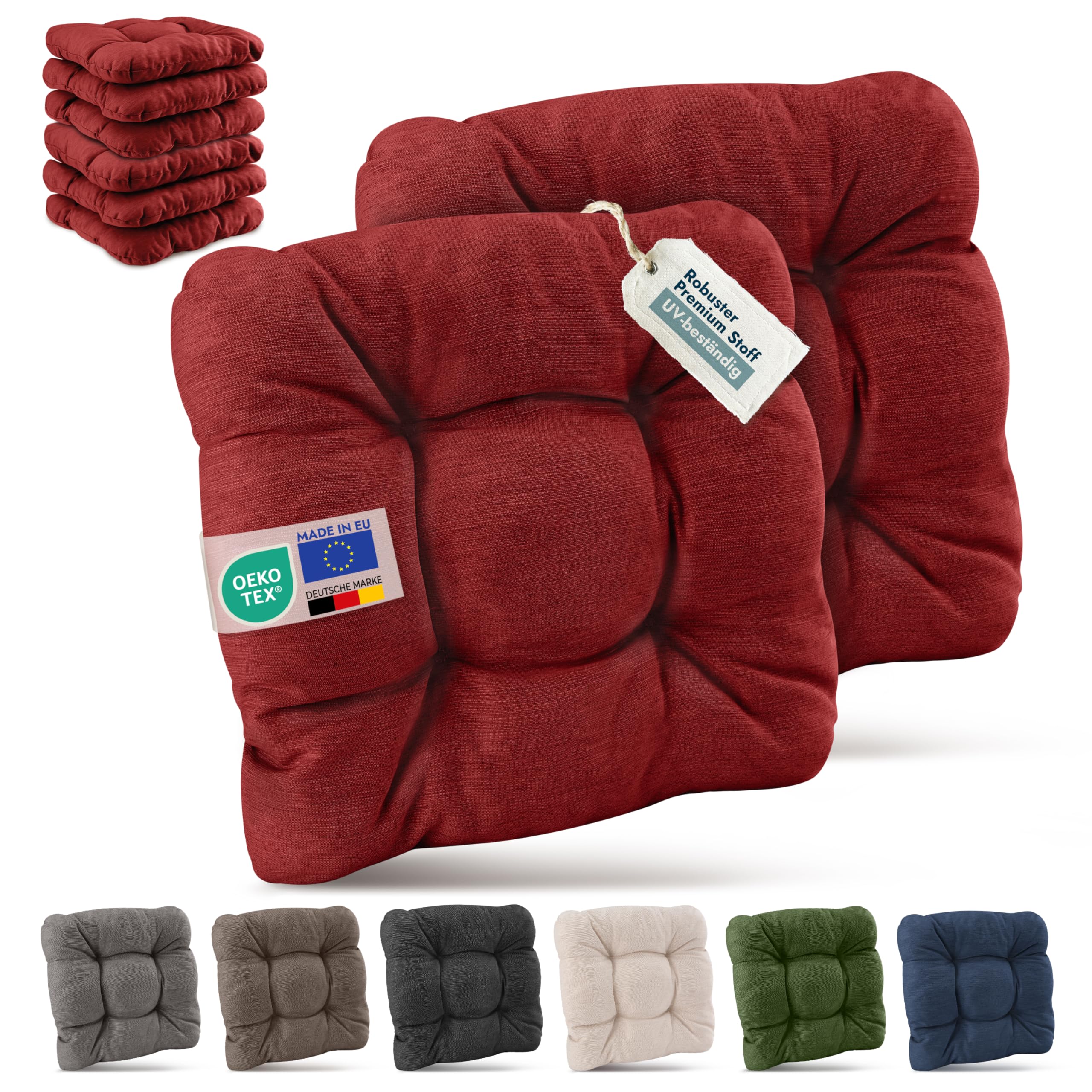 Beautissu 4er Set Premium Stuhlkissen 40x40 cm HighLux SK