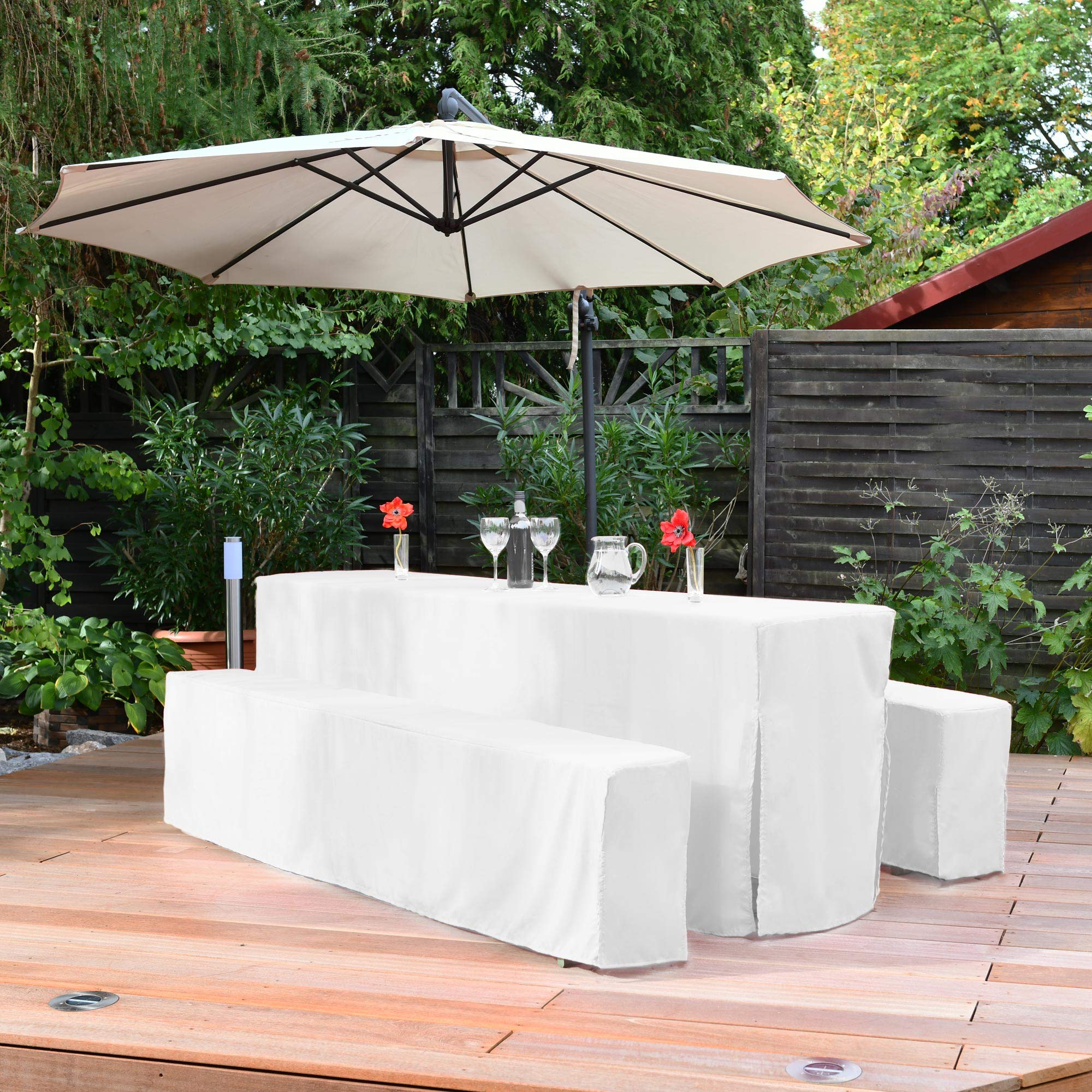 Beautissu 3tlg Hussen Bierzeltgarnitur Set Basic L