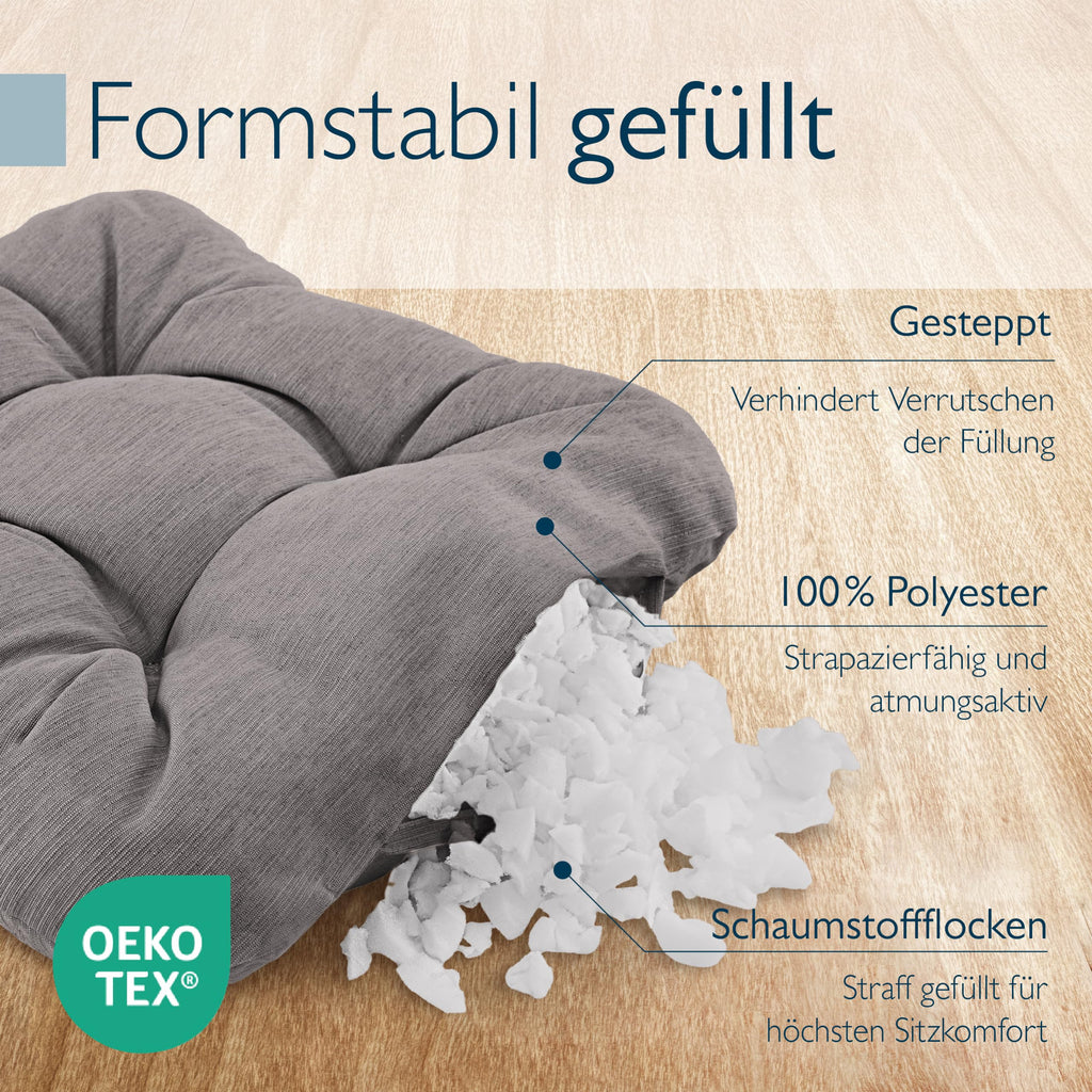 Beautissu 4er Set Premium Stuhlkissen 35x35 cm HighLux SK