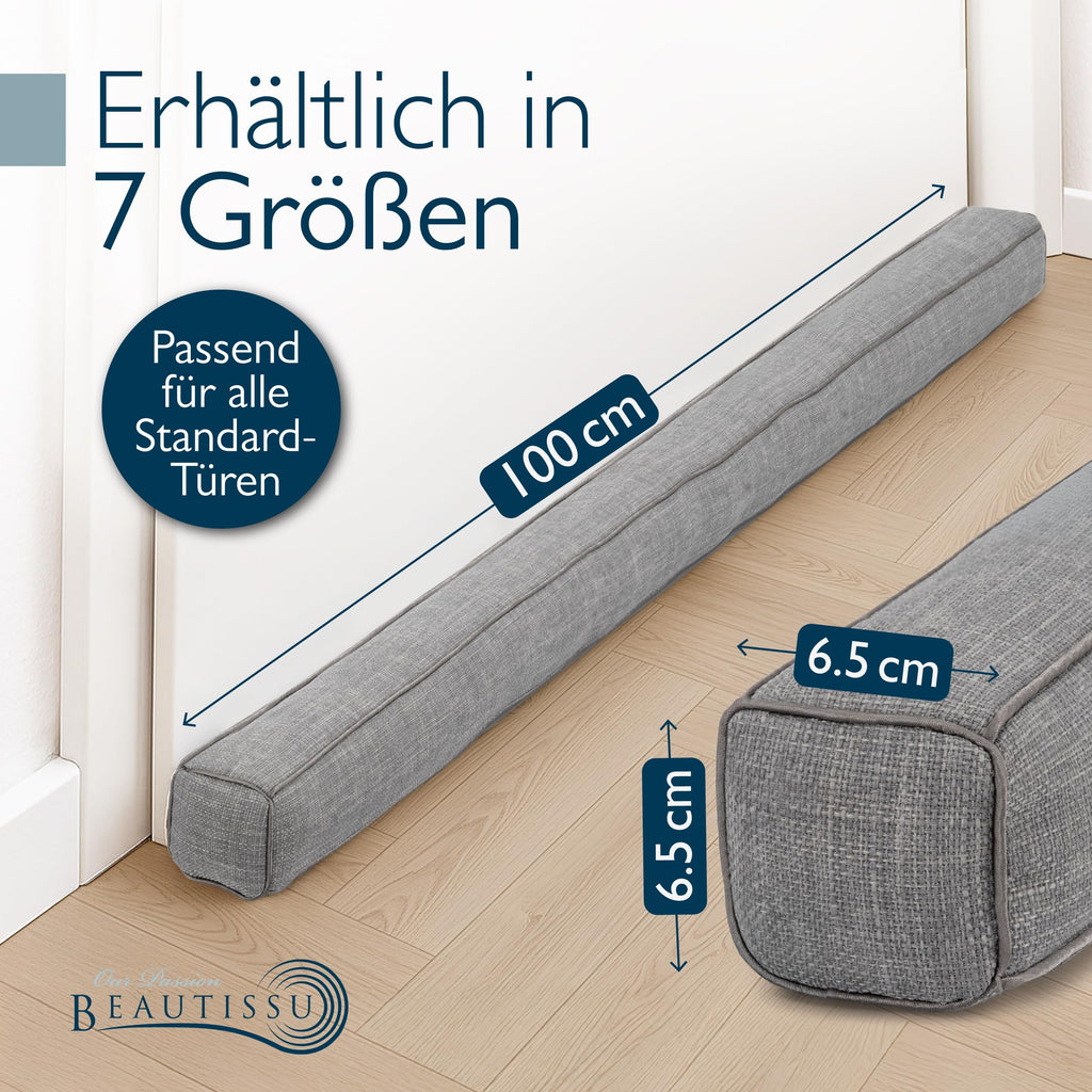Beautissu Zugluftstopper für Türen & Fenster in div. Farben & Größen – Marin