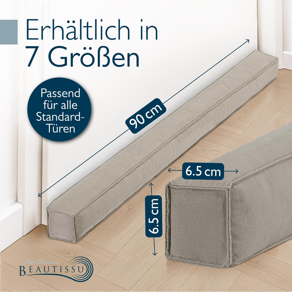 Beautissu Zugluftstopper für Türen & Fenster in div. Farben & Größen – Marin