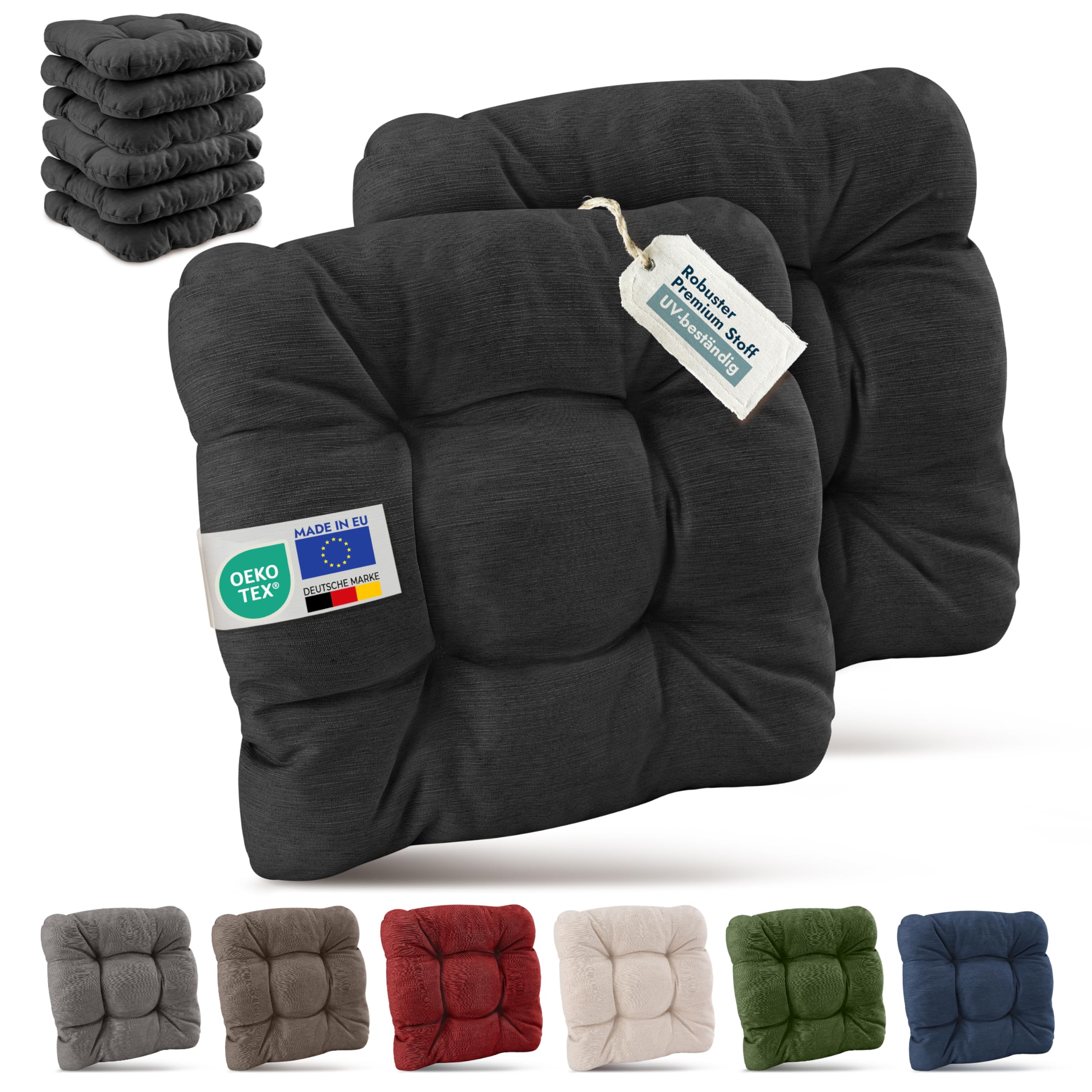 Beautissu 4er Set Premium Stuhlkissen 40x40 cm HighLux SK