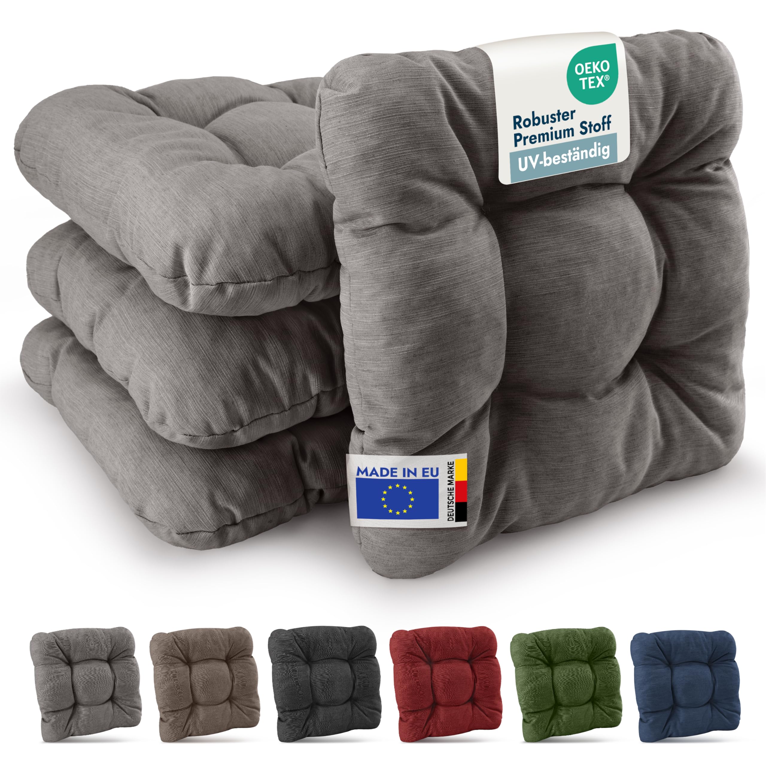 Beautissu 4er Set Premium Stuhlkissen 40x40 cm HighLux SK
