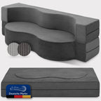 Beautissu Klappsofa 90x200cm – Faltbares Bettsofa in Cord-Optik – Leova