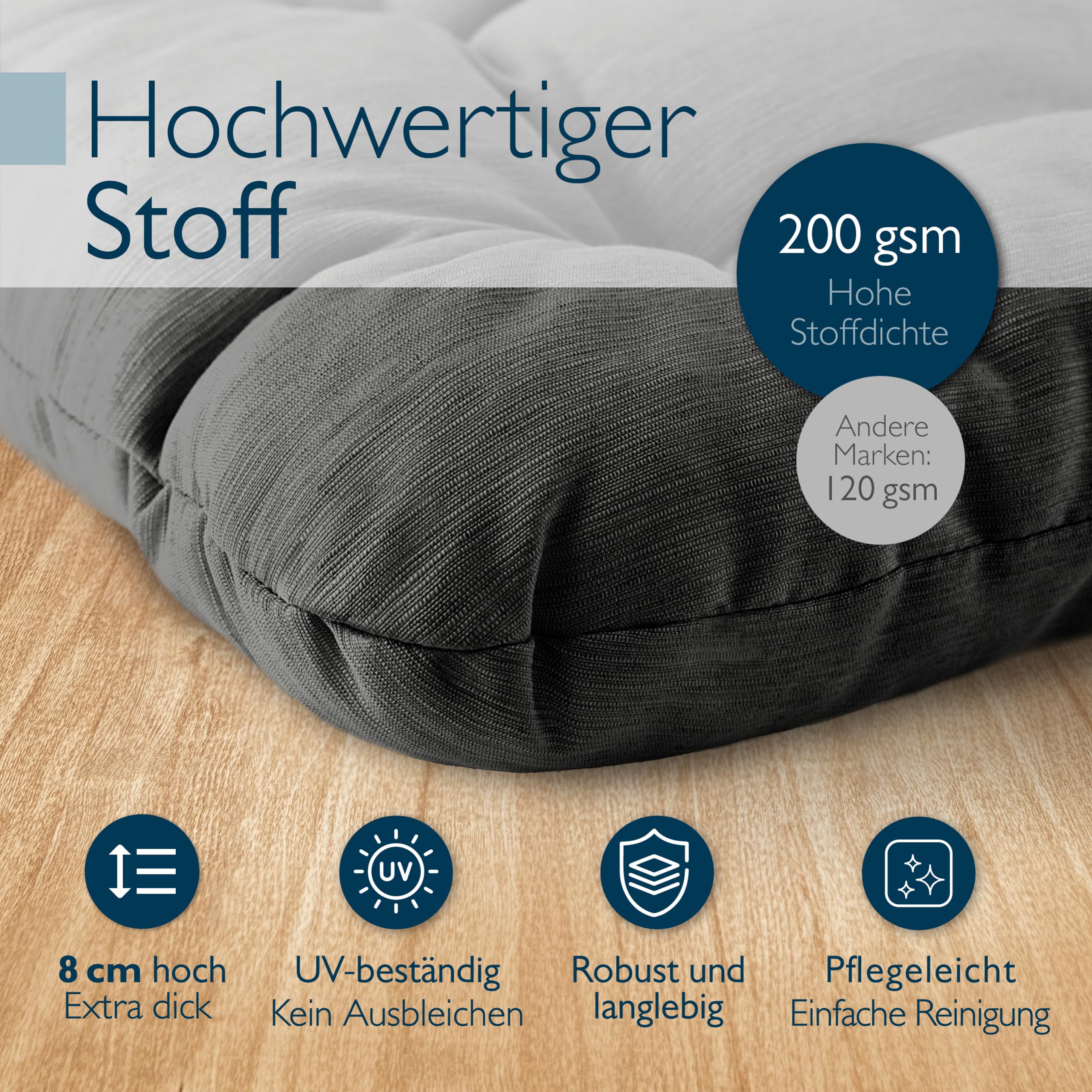 Beautissu 4er Set Premium Stuhlkissen 35x35 cm HighLux SK