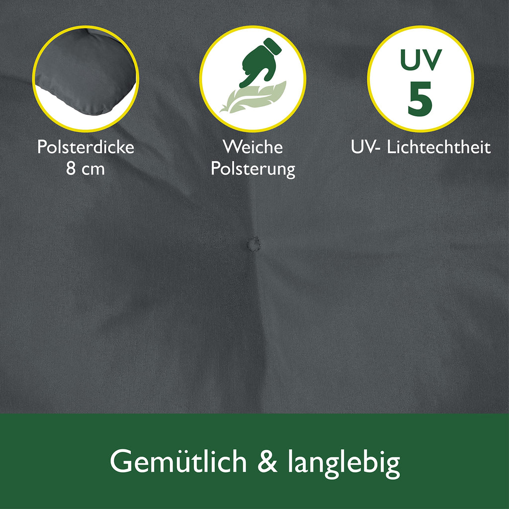 Beautissu Sitzkissen für Hollywoodschaukel 180x50x8cm Flair HS
